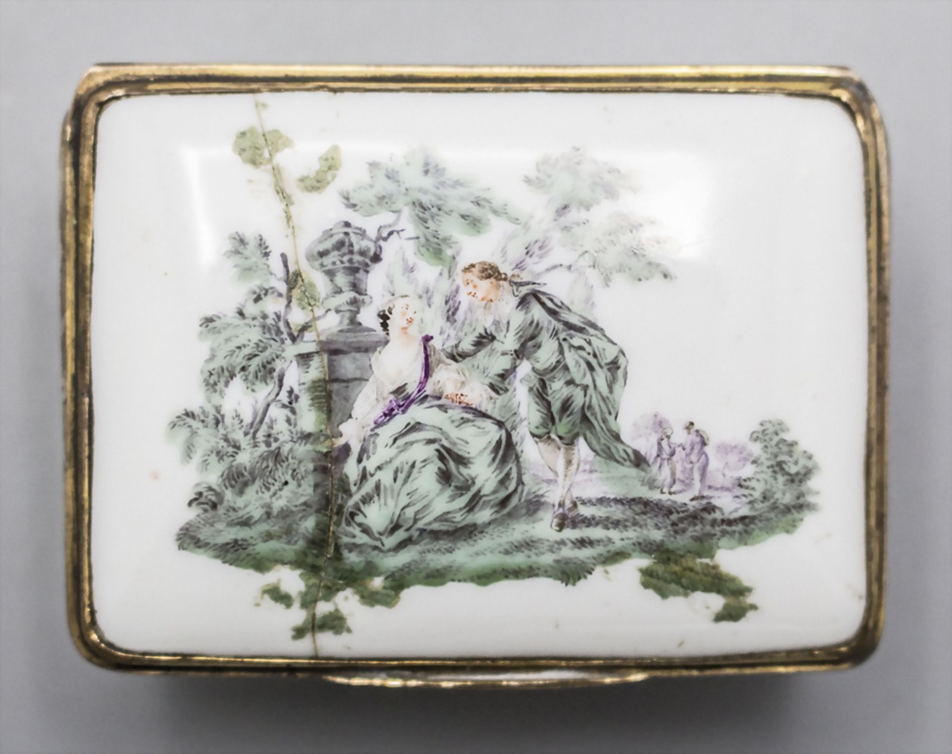 Rokoko Tabatiere mit Watteauszenen / A Rococo snuff box, Meissen, um 1750