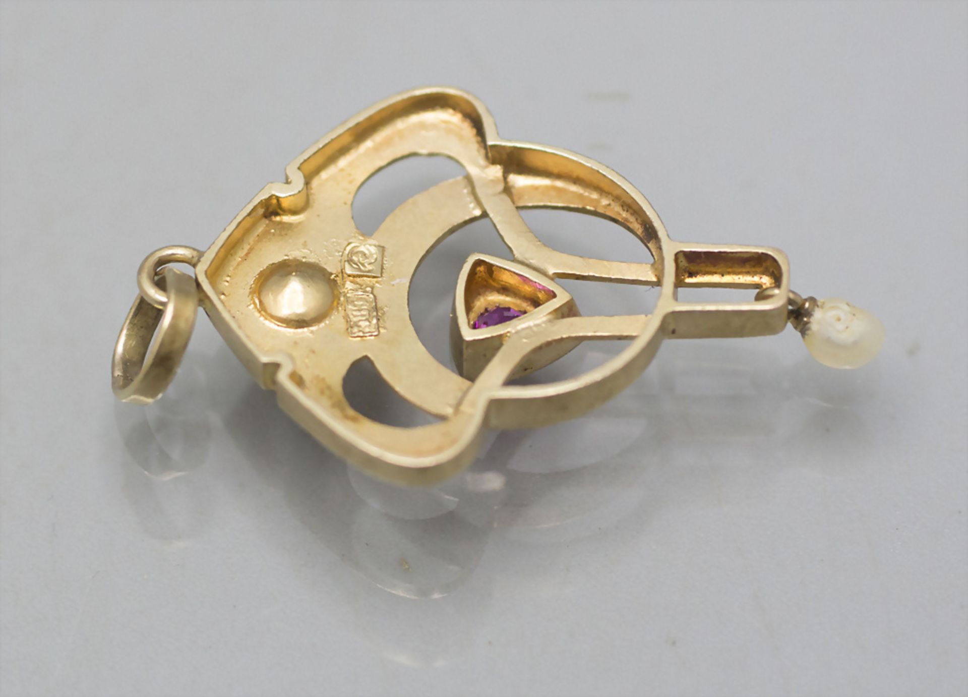 Jugendstil Anhänger in Gold / An Art Nouveau pendant in 14 ct gold - Bild 3 aus 3