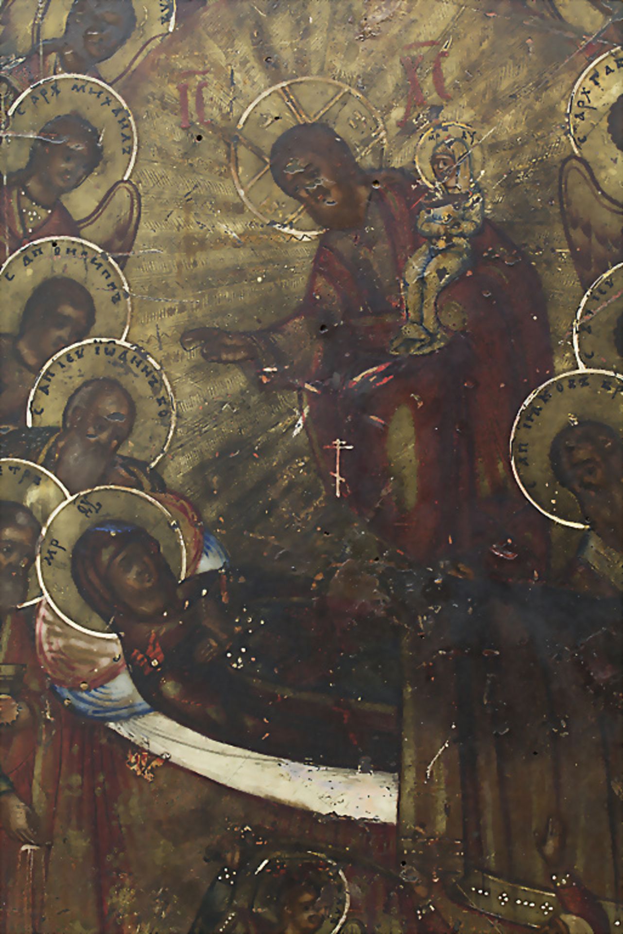Ikone 'Das Entschlafen der Gottesmutter mit Aposteln', Russland, 19. Jh. - Bild 4 aus 5