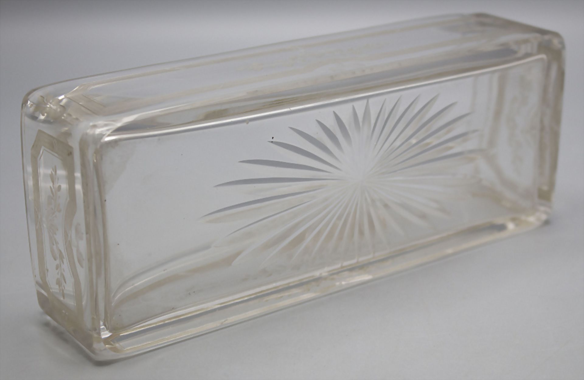 Große Glasdose mit Silberdeckel / A large glass box with a silver lid, Henri Gabert, Paris, ... - Bild 6 aus 7