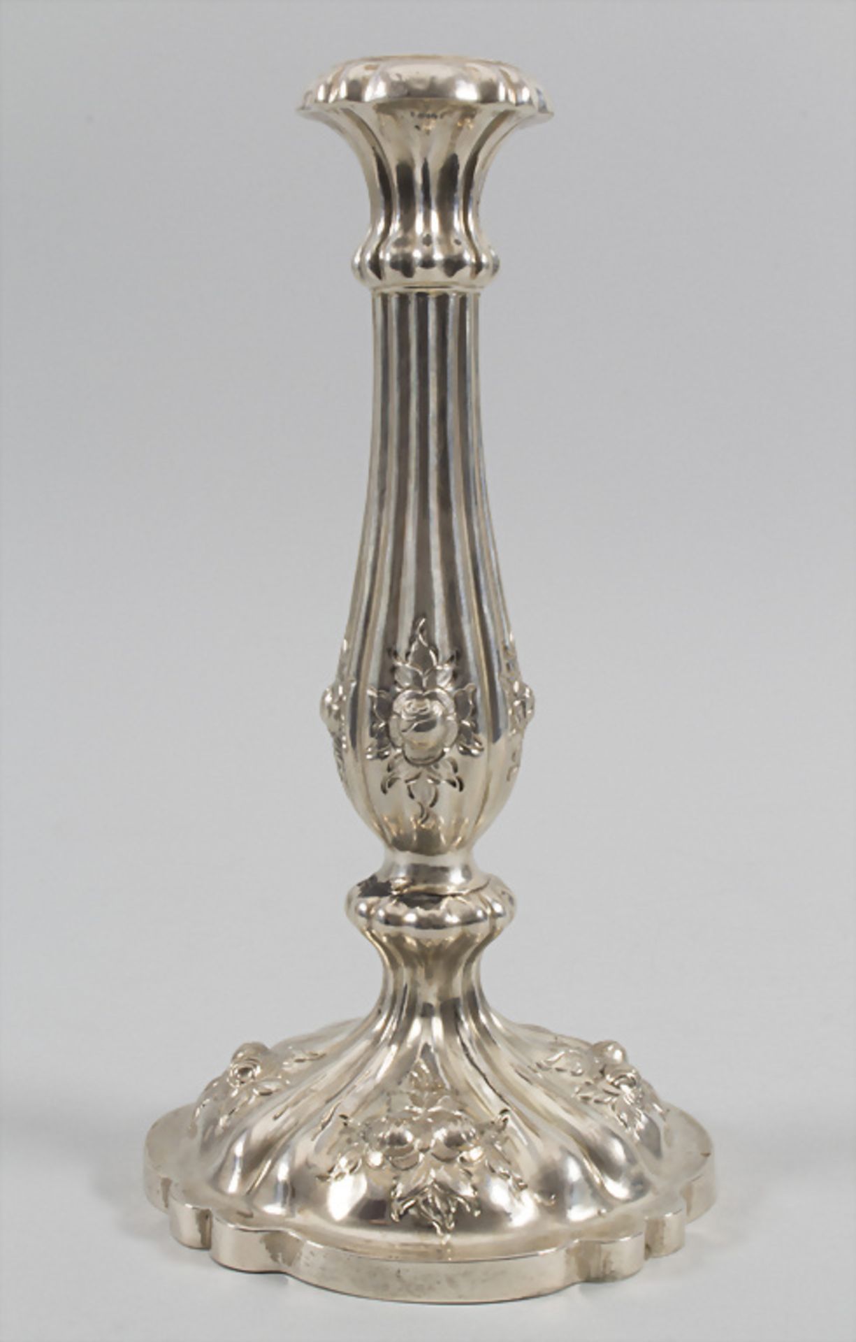 Paar Biedermeier Kerzenleuchter / A pair of silver candlesticks, Wien / Vienna, 1858 - Bild 8 aus 12