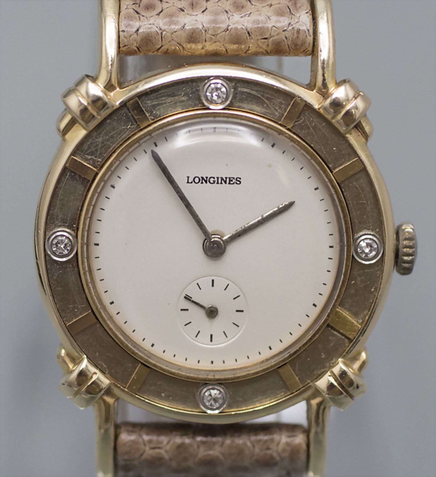 DAU / A ladies 14 ct gold wristwatch, Longines, Schweiz/Swiss, 1945-1950