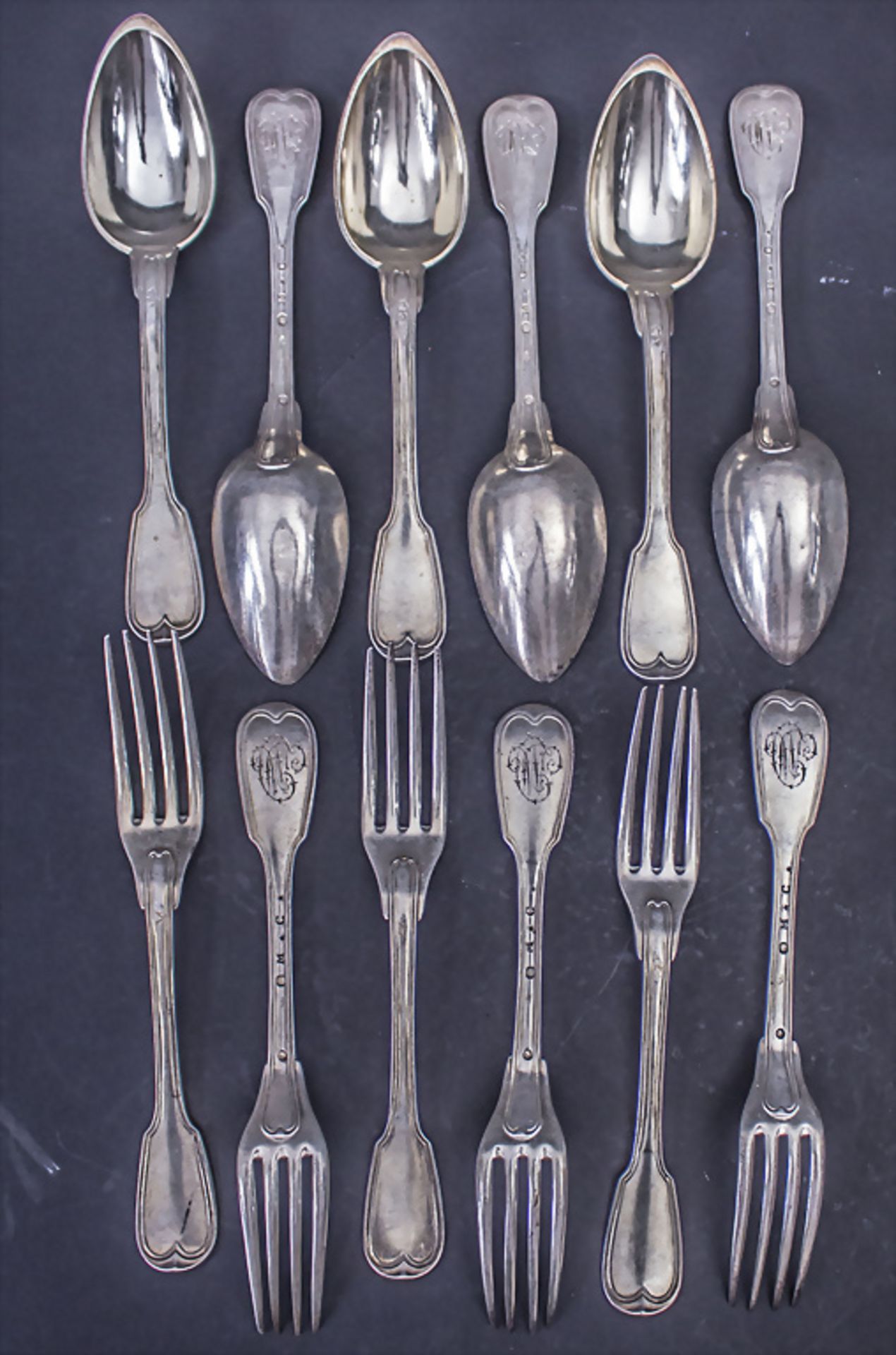 12-tlg. Silberbesteck / A 12-piece set of silver cutlery, J.L. Tardiou, Paris, nach 1819