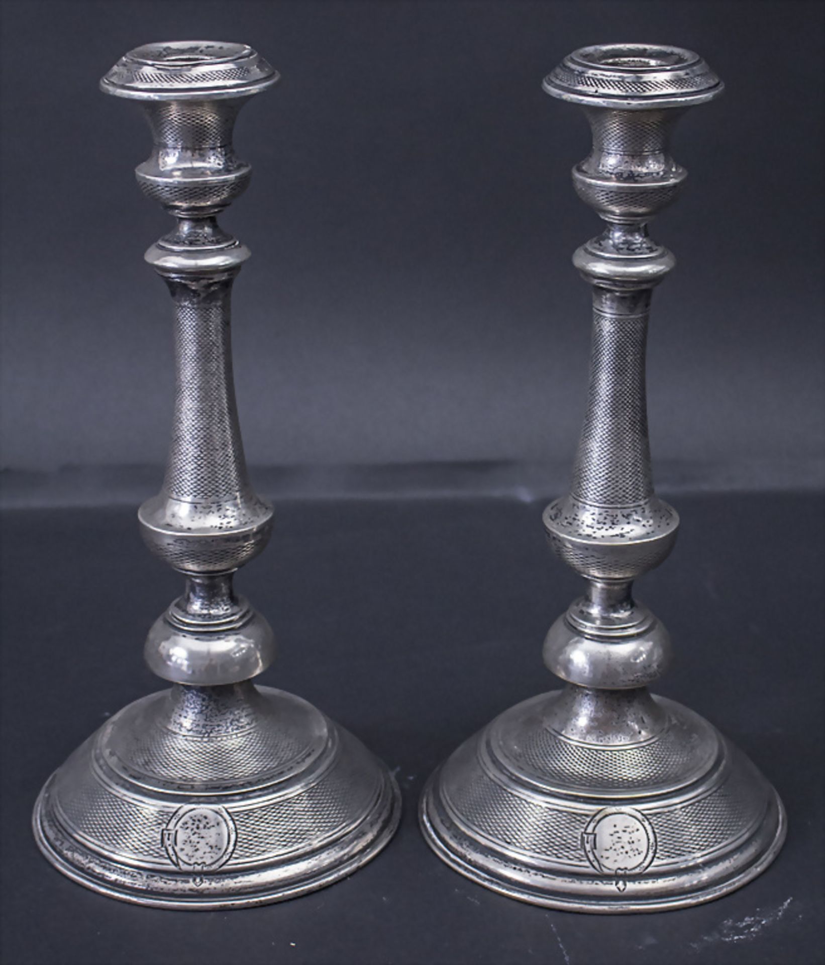 Paar Kerzenleuchter / A pair of silver candlesticks, Budapest, um 1870