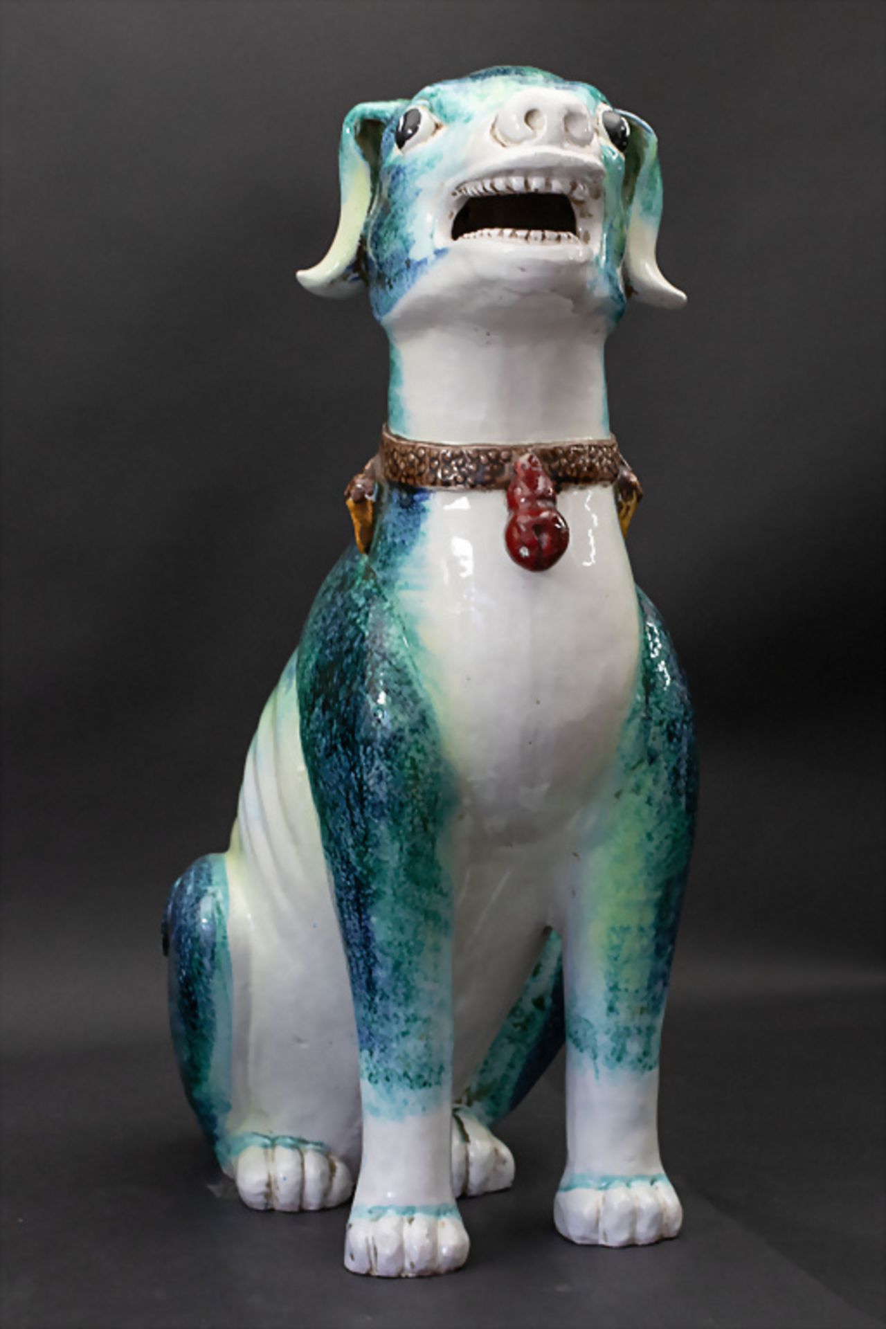 Keramik Skulptur eines lebensgroßen, englischen Jagdhundes / A lifesize figure of an English ... - Image 2 of 7