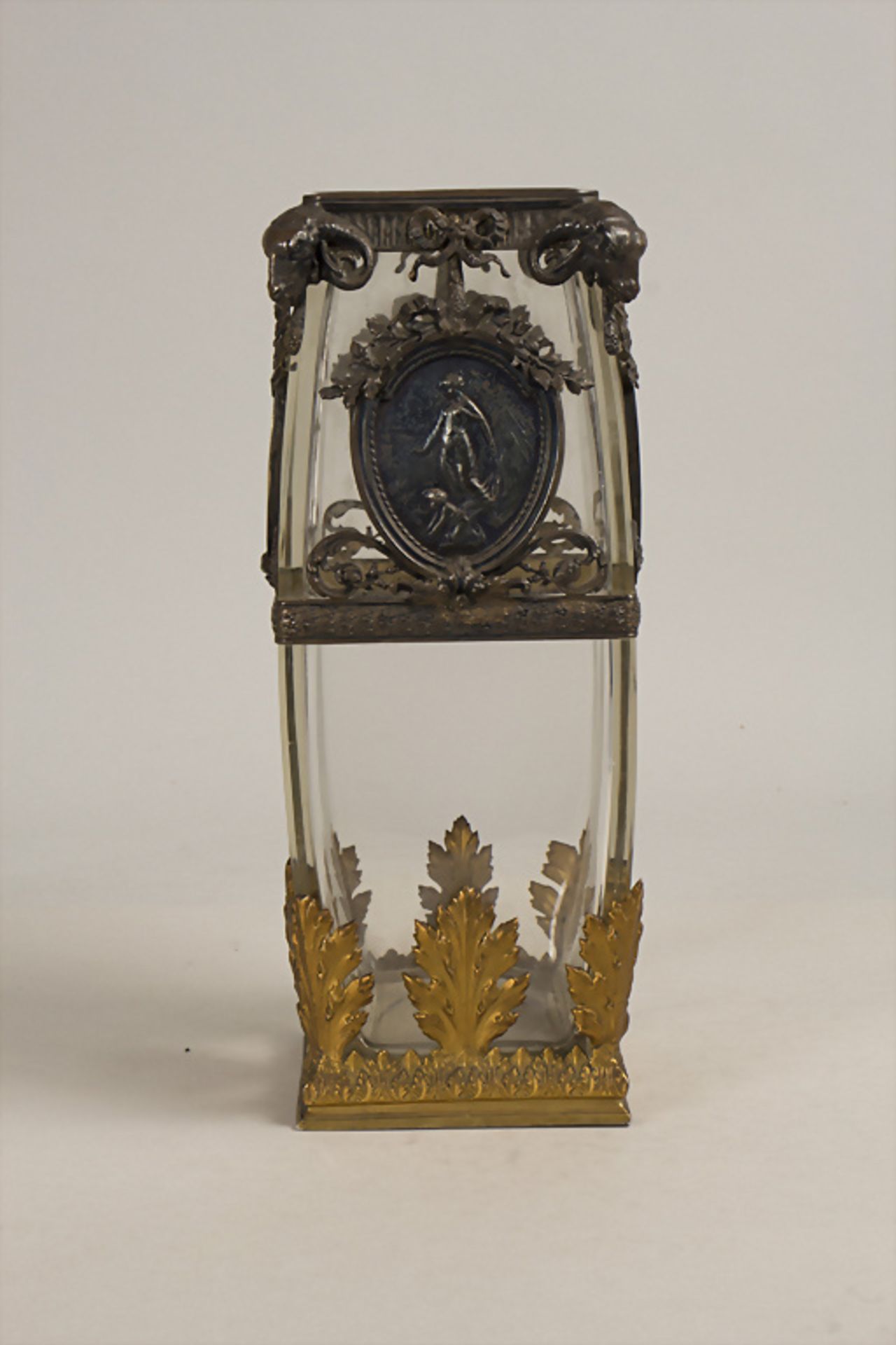 Vase mit Bronze und Silbermontur 'Die vier Jahreszeiten' / A crystal glass vase with bronze ... - Image 2 of 11
