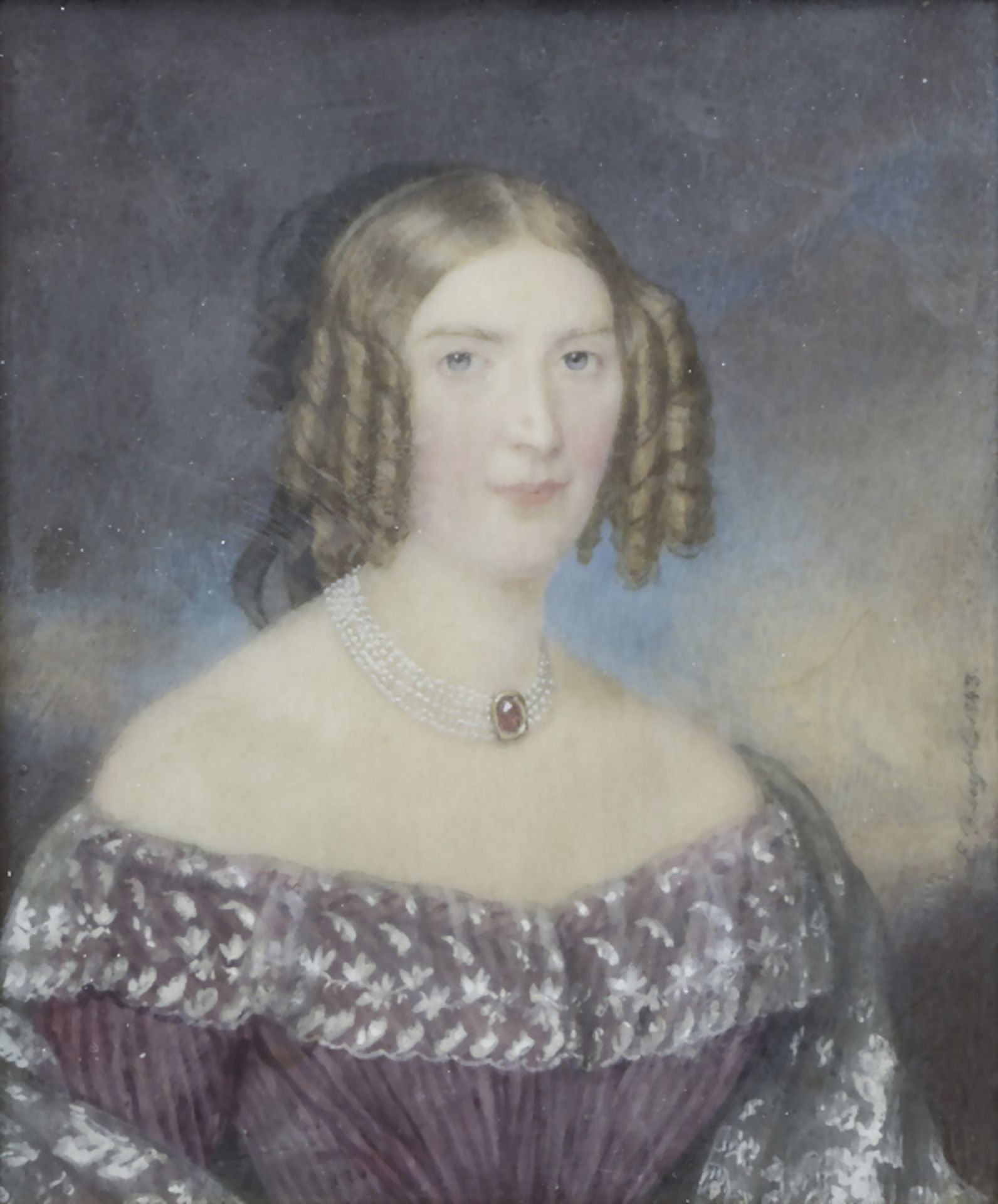 Eduard Friedrich Leybold (1798-1879), 'Biedermeier Damenporträt' / 'A portrait of a lady', 1843 - Image 2 of 5