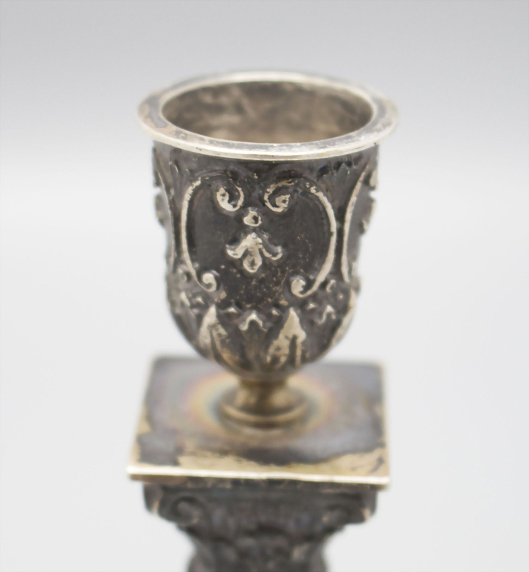 Silberleuchter / A silver candlestick, deutsch, um 1890 - Bild 2 aus 3