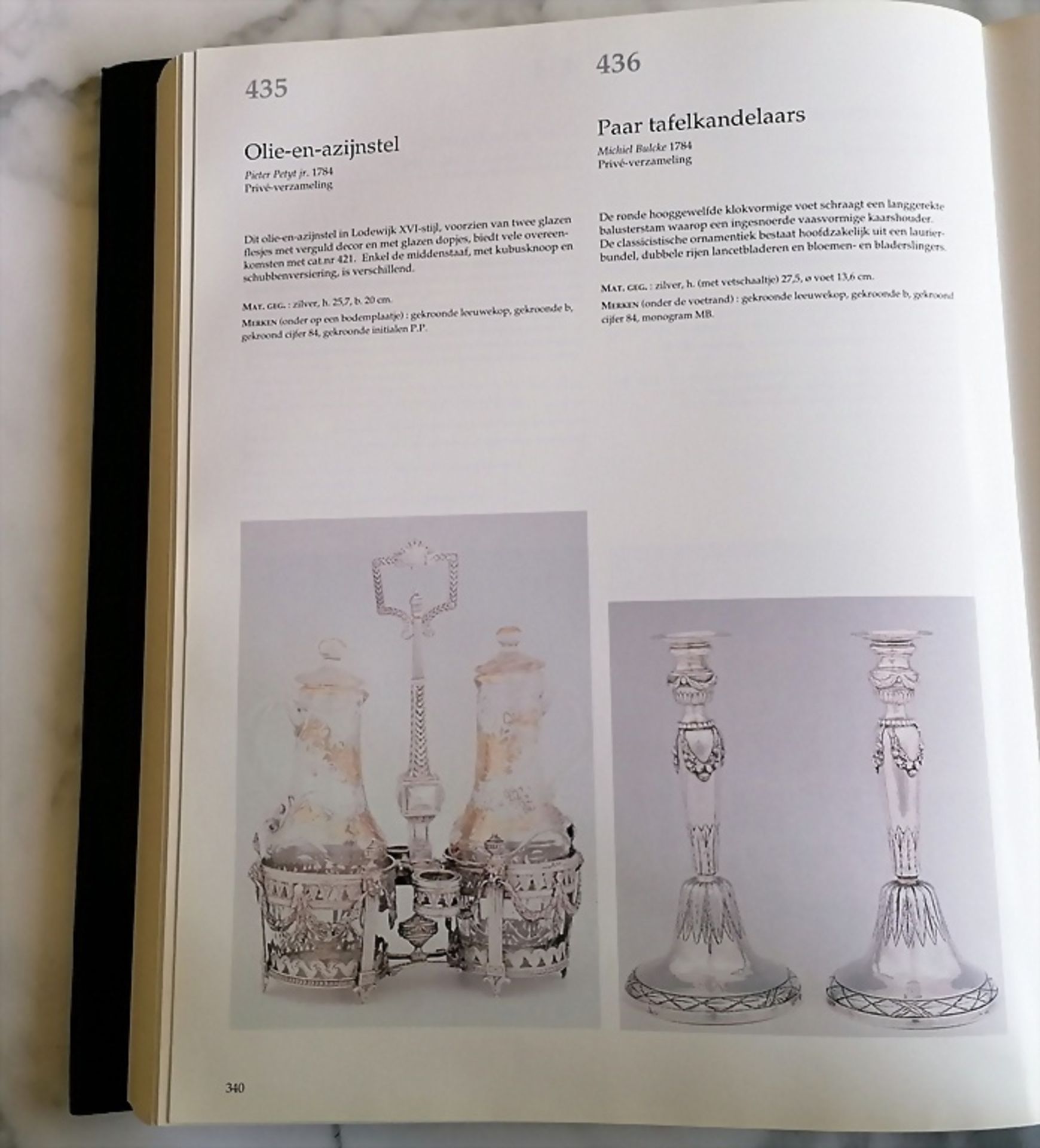 Paar Louis-Seize Kerzenleuchter / Paire de bougeoirs en argent massif, Michiel Bulcke, Brügge ... - Bild 8 aus 11