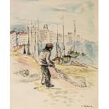 Issachar Ber Ryback (1897-1937), 'Fischer am Hafen' / 'A fisherman at the harbour', Anfang 20. Jh.