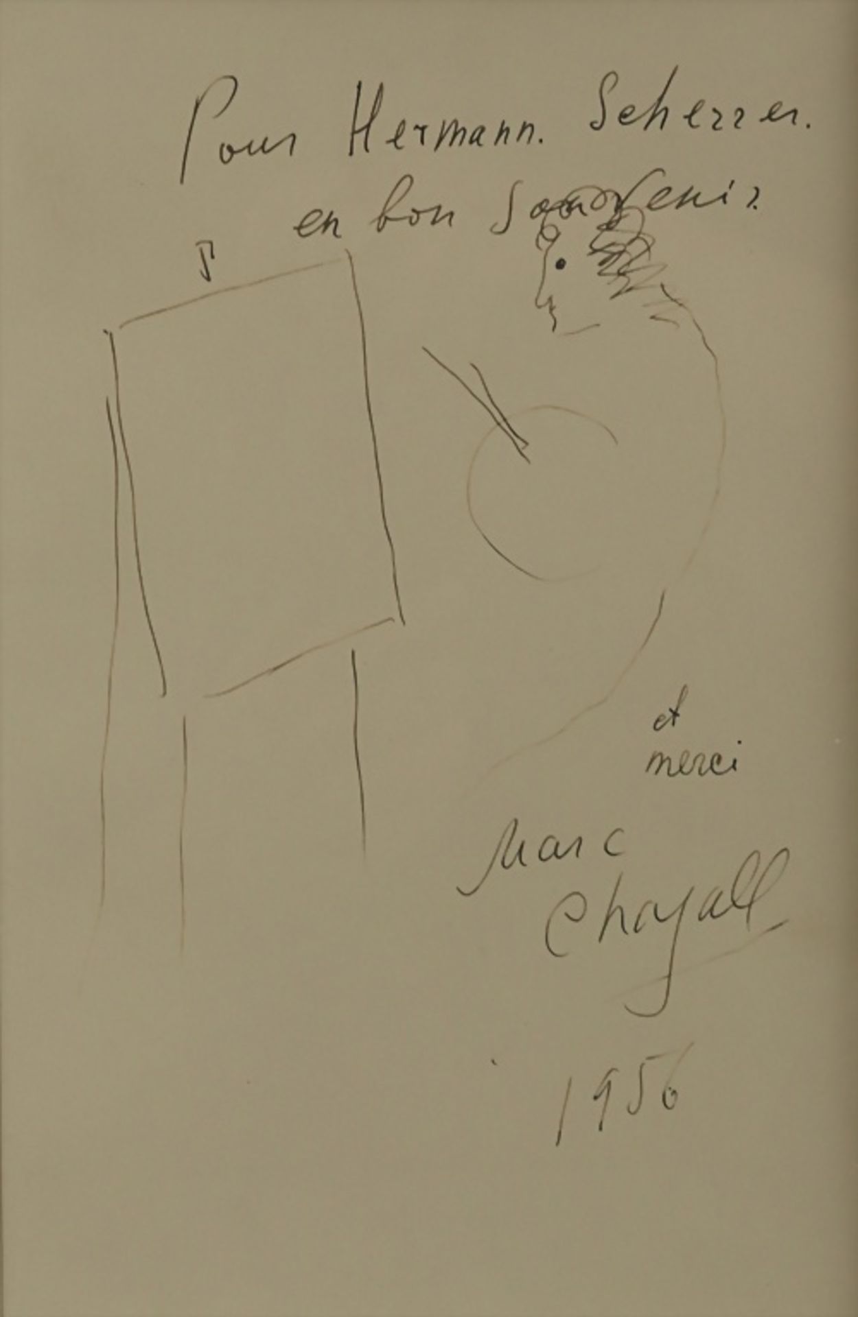 Marc Chagall (1887-1985), 'Devant le chevalet' / 'In front of the easel', 1956 - Image 2 of 5