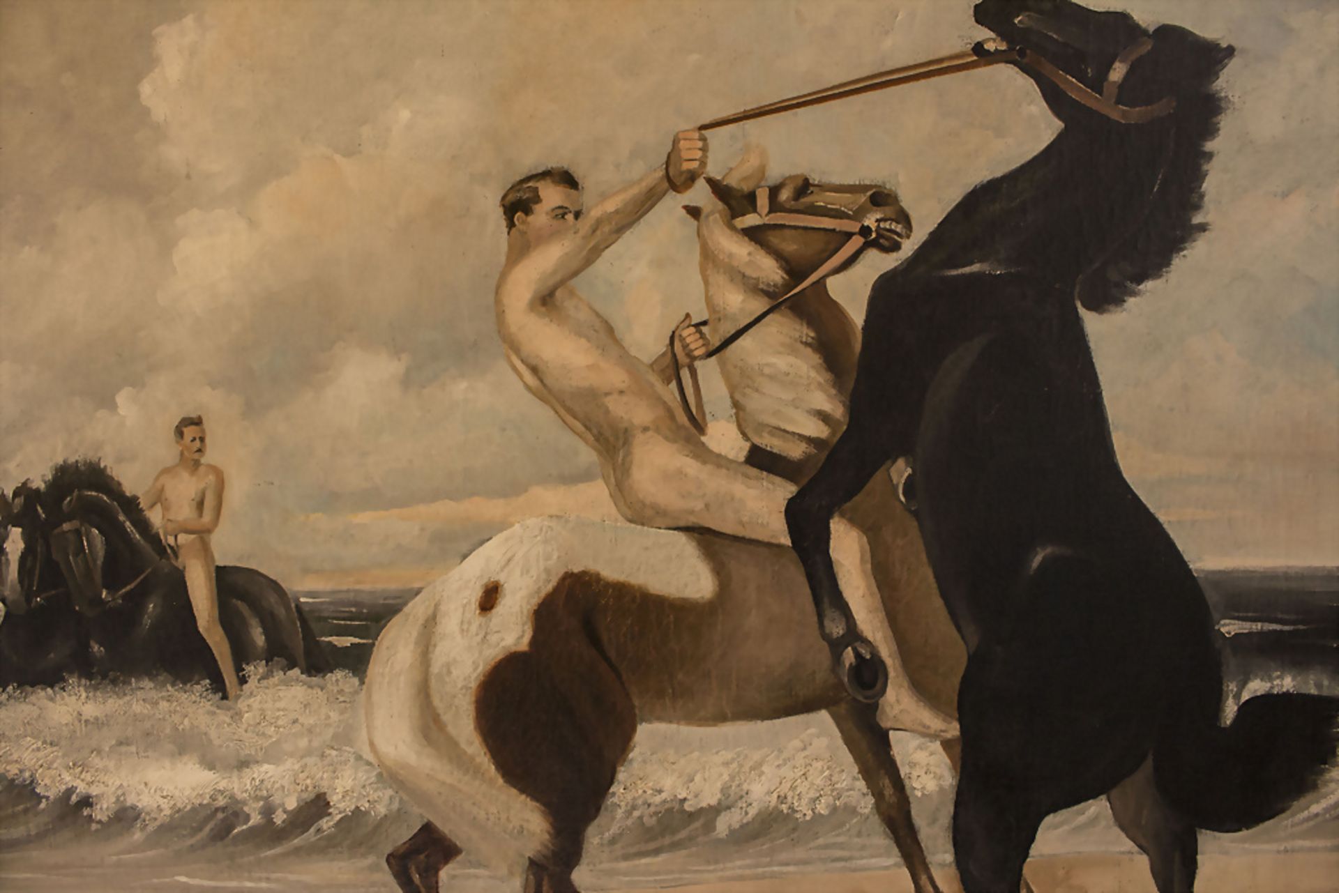 Künstler des 20. Jh., 'Der scheuende Rappe' / 'The shying black horse'