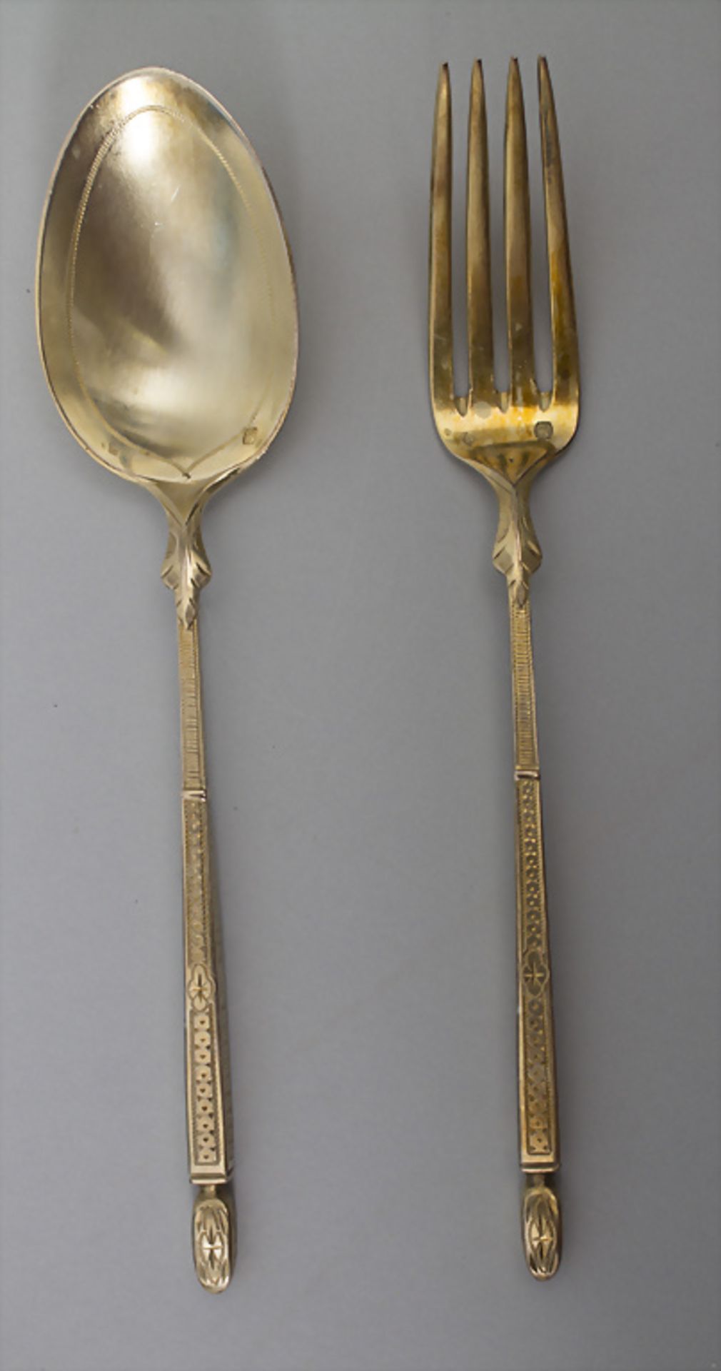 12 Gabeln + 12 Löffel / 12 silver spoons and 12 silver forks, Francois Auguste Boyer-Callot, ... - Image 3 of 10