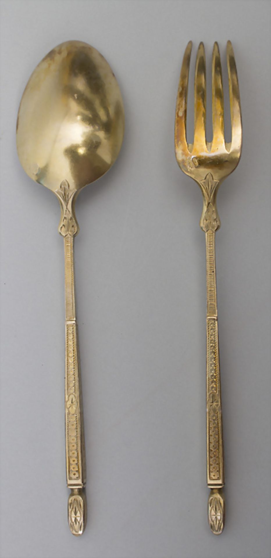 12 Gabeln + 12 Löffel / 12 silver spoons and 12 silver forks, Francois Auguste Boyer-Callot, ... - Image 4 of 10