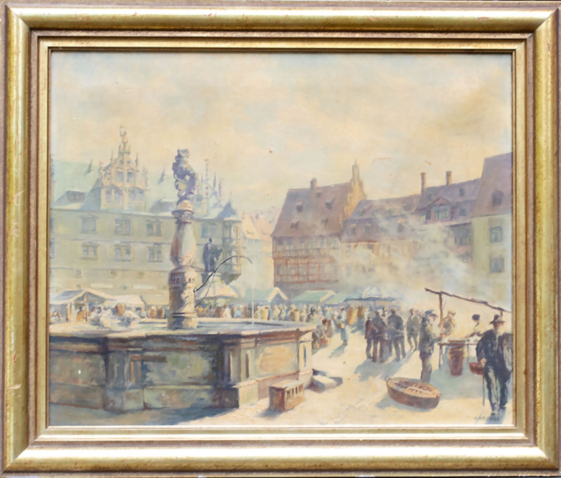 Wilhelm Otto SCHEIBE (1882-1946 Coburg), 'Der Coburger Marktplatz' / 'The Coburg market ... - Bild 2 aus 5