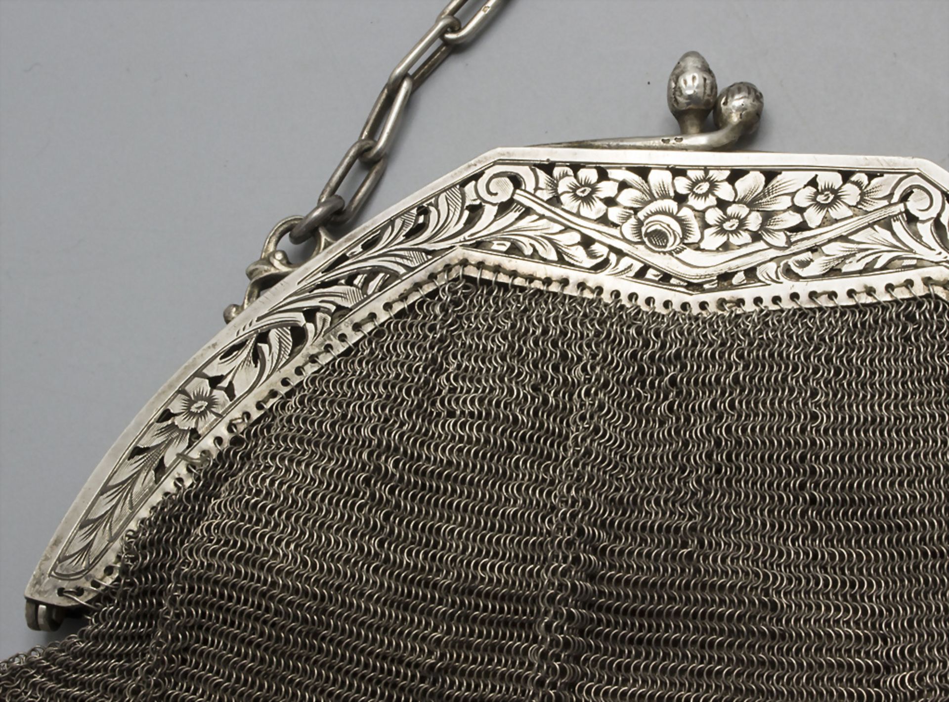 Abendtasche / Kettentasche / A silver chain bag, Frankreich, um 1870 - Image 4 of 5