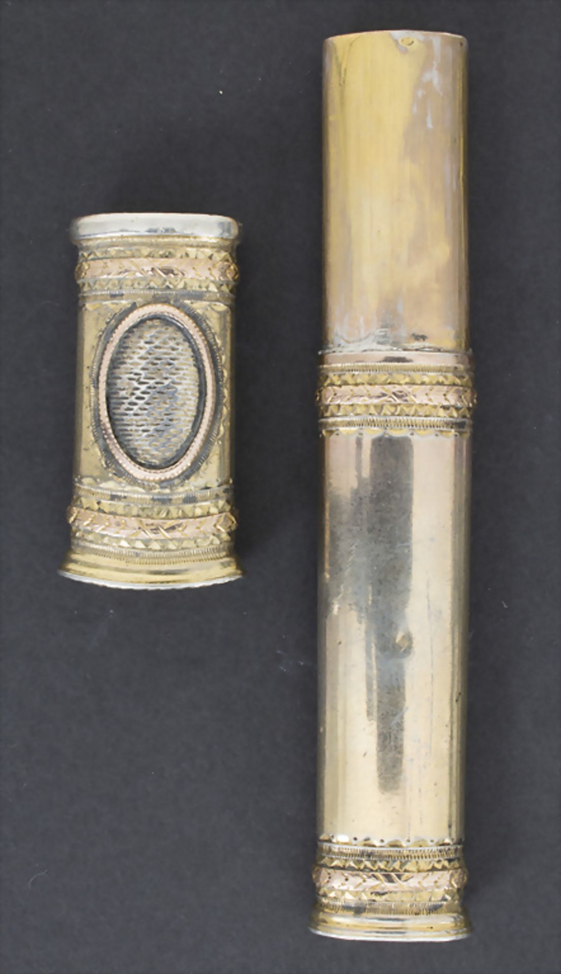 Empire Nadeletui in Silber und Gold / An Empire silver and gold needle case, Frankreich, um 1800 - Bild 3 aus 3