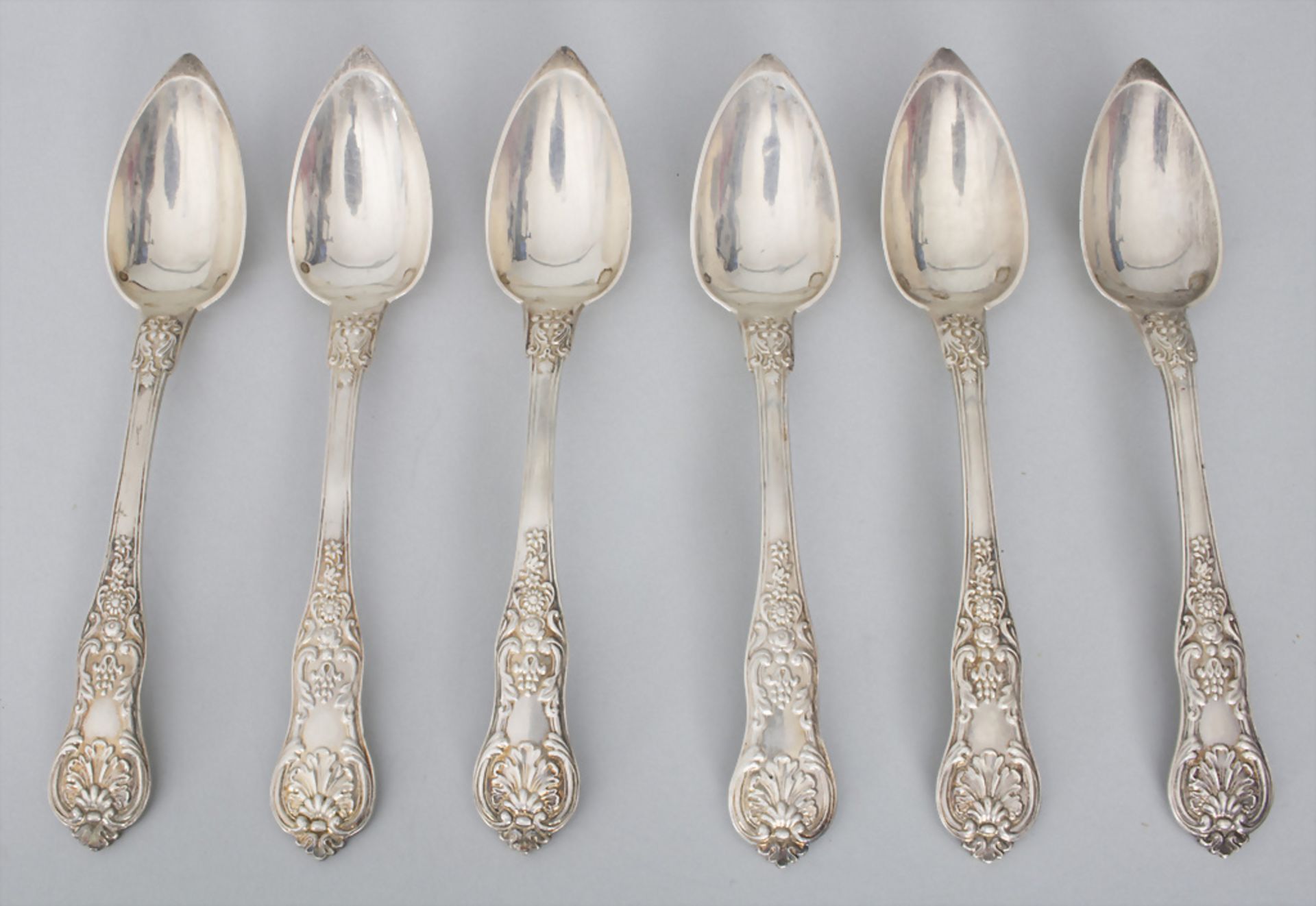 6 Teelöffel / 6 silver tea spoons, J. Bourdon, Paris, nach 1819