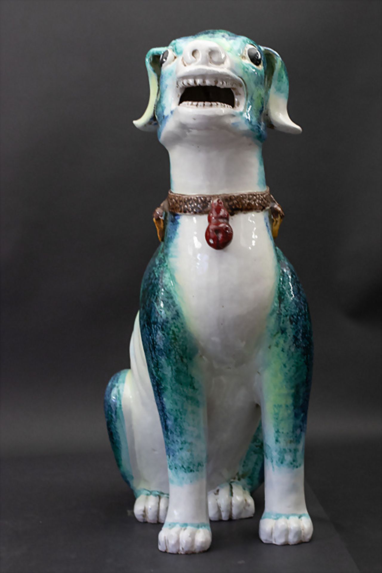 Keramik Skulptur eines lebensgroßen, englischen Jagdhundes / A lifesize figure of an English ... - Image 5 of 7