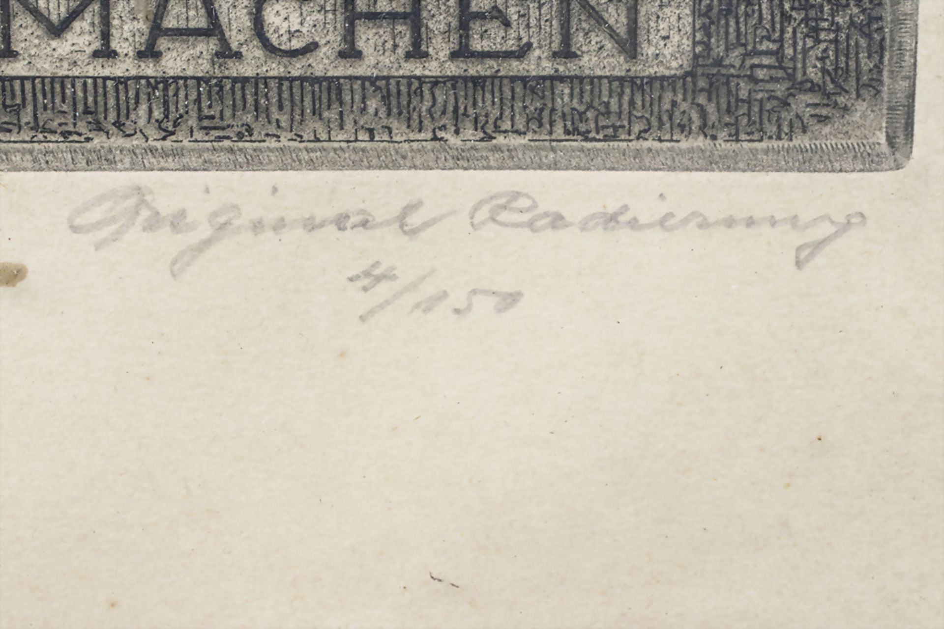 Wilhelm Reif (20. Jh.) 'Paviane im Käfig - Besuche Kurz machen', um 1920 - Bild 4 aus 5