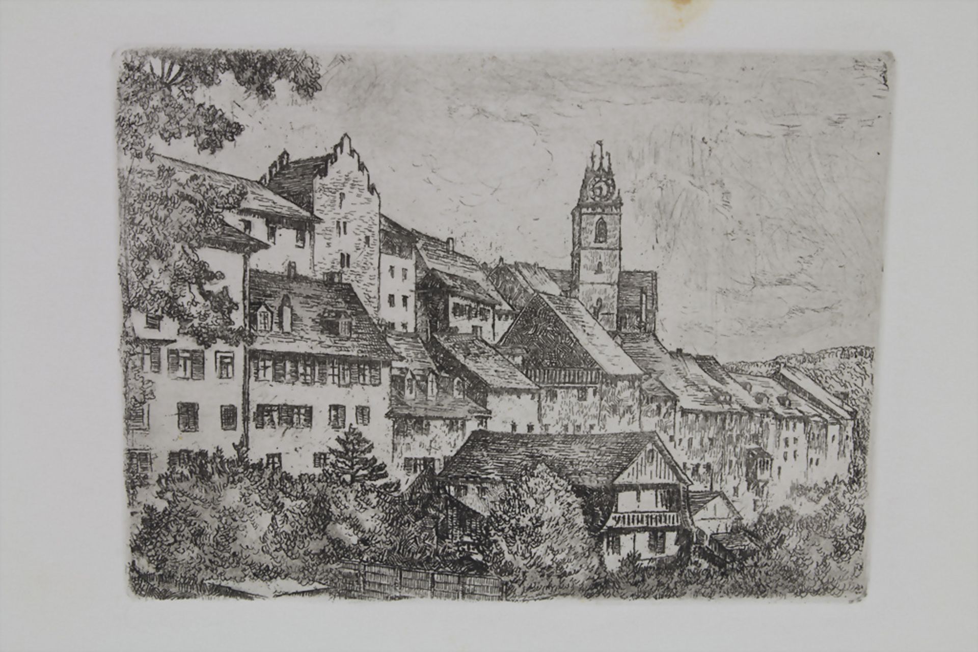 Künstler des 20. Jh., 'Blick auf eine süddeutsche Altstadt' / 'View of a german old town'