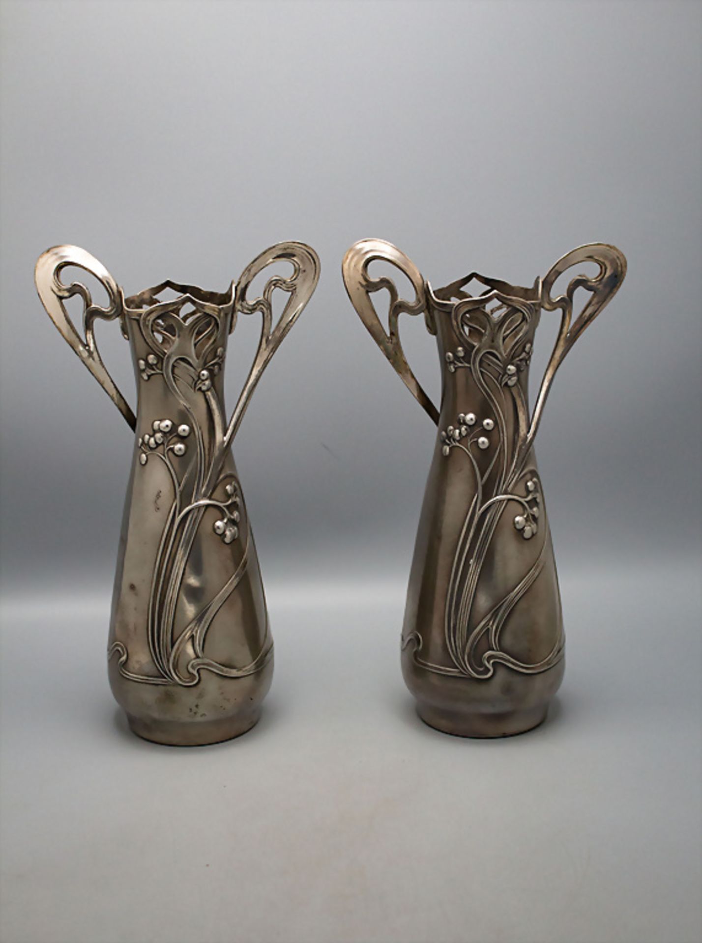 Paar Jugendstil Vasen / A pair of Art Nouveau vases, WMF, Geislingen, um 1906 - Bild 3 aus 4