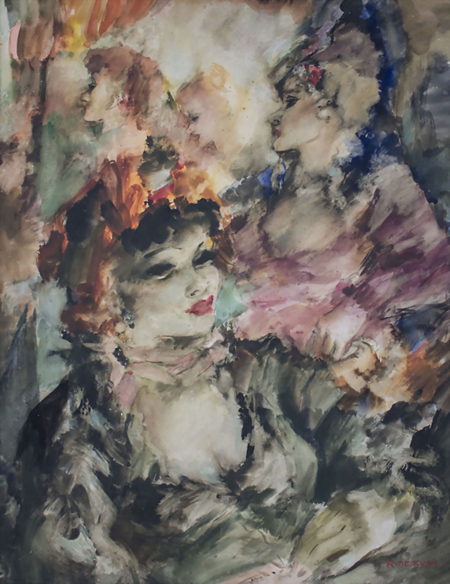Raphael DE BUCK (1902-1986), 'Vier adrette Kurtisanen' / 'Four neat courtesans', 20. Jh.