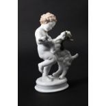 Figur 'Putto mit Ziege' / A figural group of a cherub with a kid, Max D.H. Fritz, Rosenthal, ...