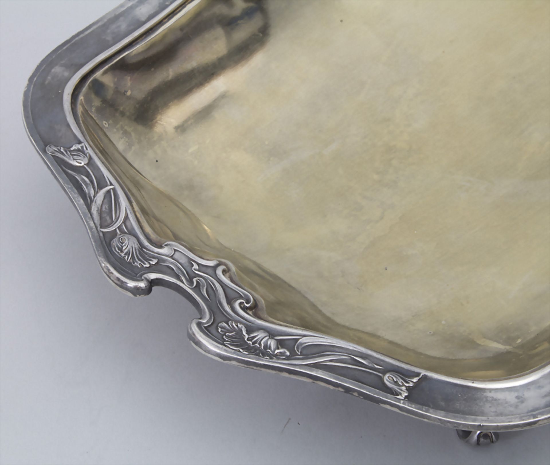 Jugendstil Anbietschale / An Art Nouveau silver tray, Armand Gross, Paris, nach 1893 - Image 4 of 9