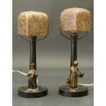 Paar Jugendstil Tischlampen / A pair of Art Nouveau table lamps, Johann Loetz Witwe, ...