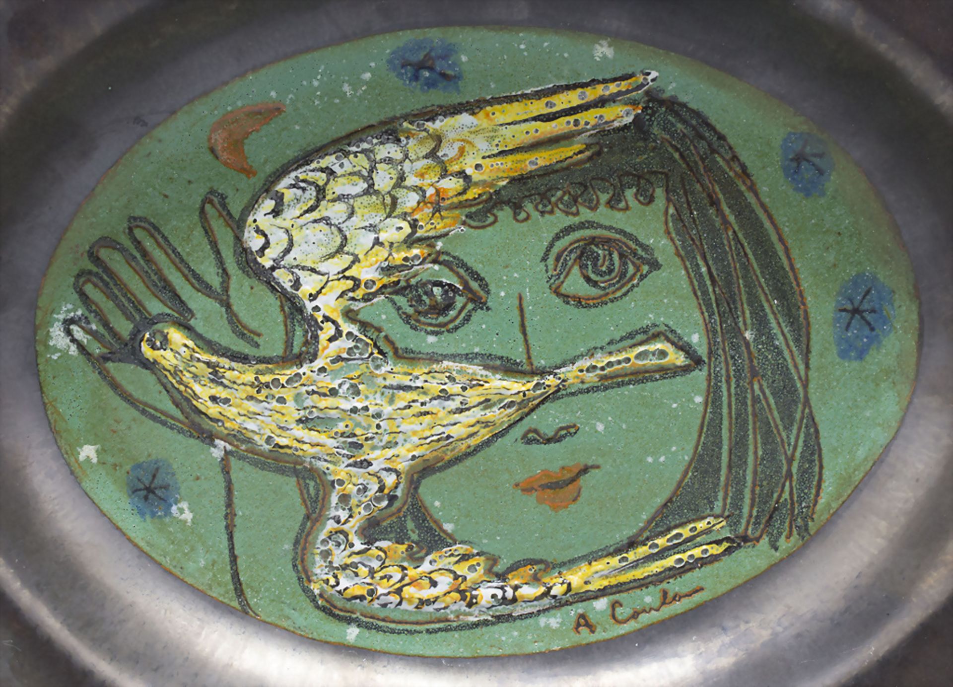 Künstlerplatte / An artist plate, Alain Couna, Accolay (1945-1989), 50/60er Jahre - Bild 2 aus 5