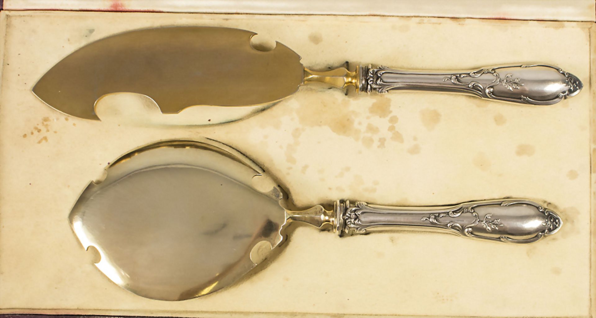 2 Teile Vorlegebesteck im Etui / A set of 2 pieces of serving cutlery, Frankreich, um 1900 - Image 2 of 4