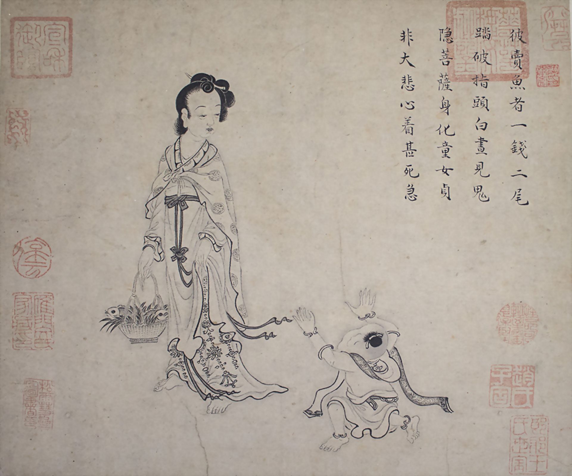 Mythologische Figurenstaffage / Mythological figural depictions, Qing Dynastie (1644-1911)
