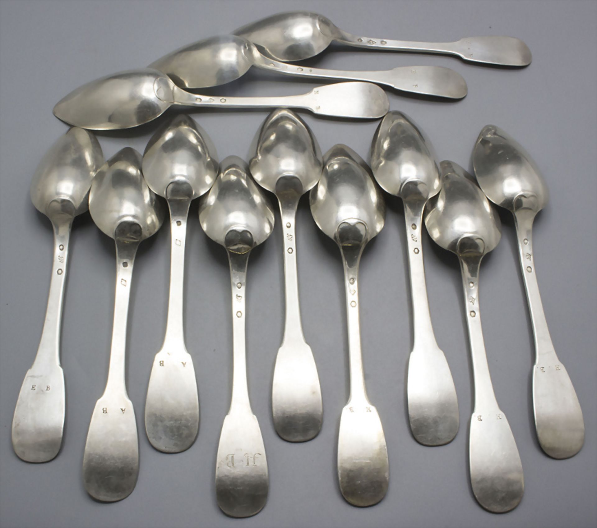 23 Teile Restbesteck / 23 pieces of silver cutlery, Marseille, 1770-1820 - Image 8 of 17