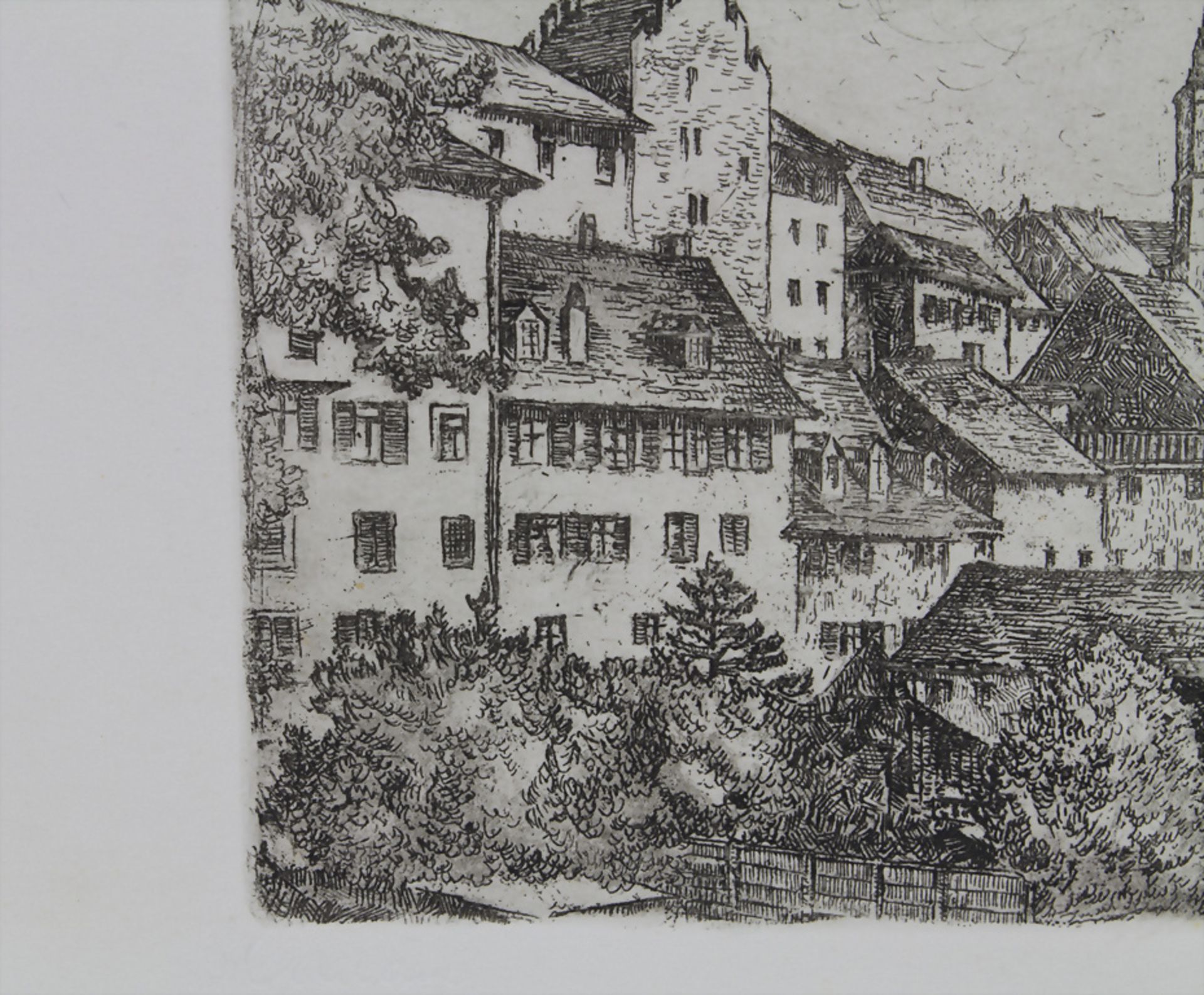 Künstler des 20. Jh., 'Blick auf eine süddeutsche Altstadt' / 'View of a german old town' - Bild 3 aus 4