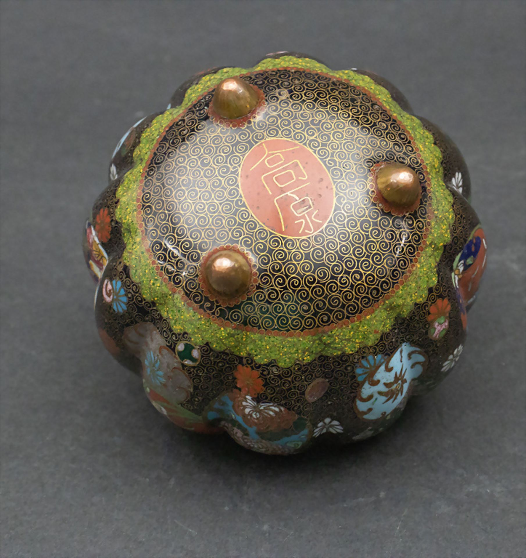 Cloisonné-Räuchergefäß / A cloisonné incense burner, Japan, Meiji-Periode - Bild 5 aus 6