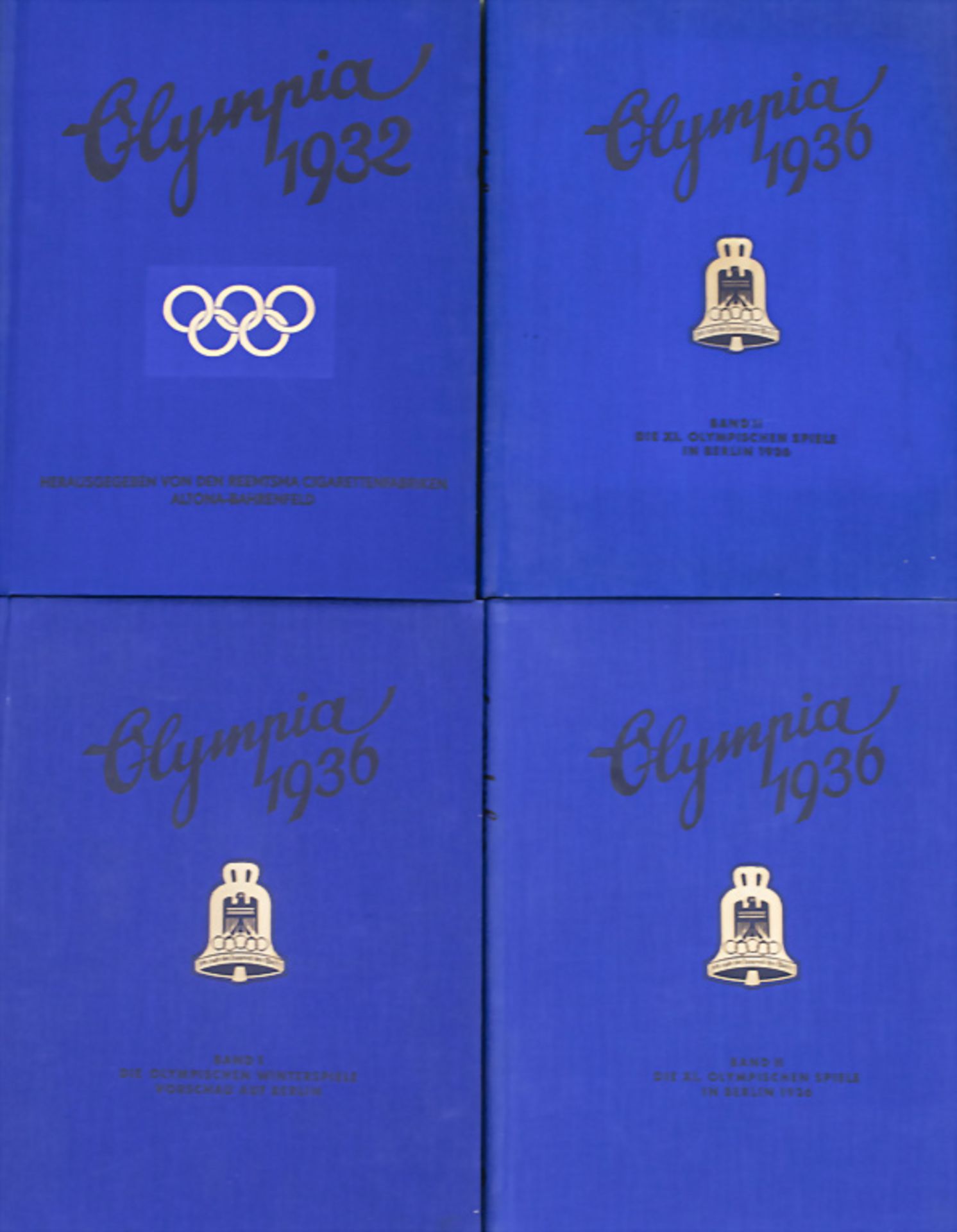 4 Bände Olympiade 1932 und 1936 / 4 books from the Olympian Games 1932 and 1936