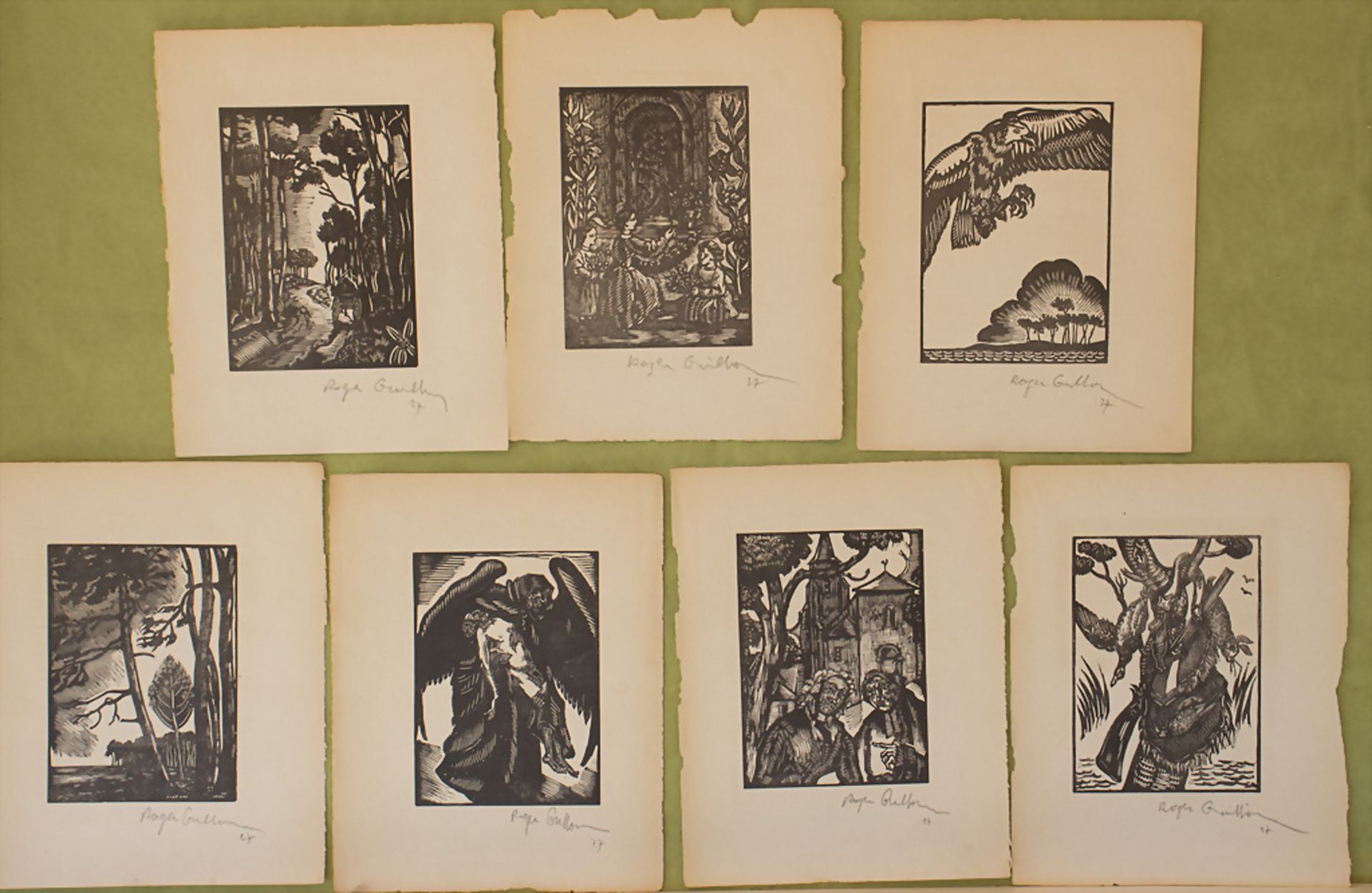 Roger Grillon (1881-1938), 7 Holzstiche / 7 wood engravings, 1927