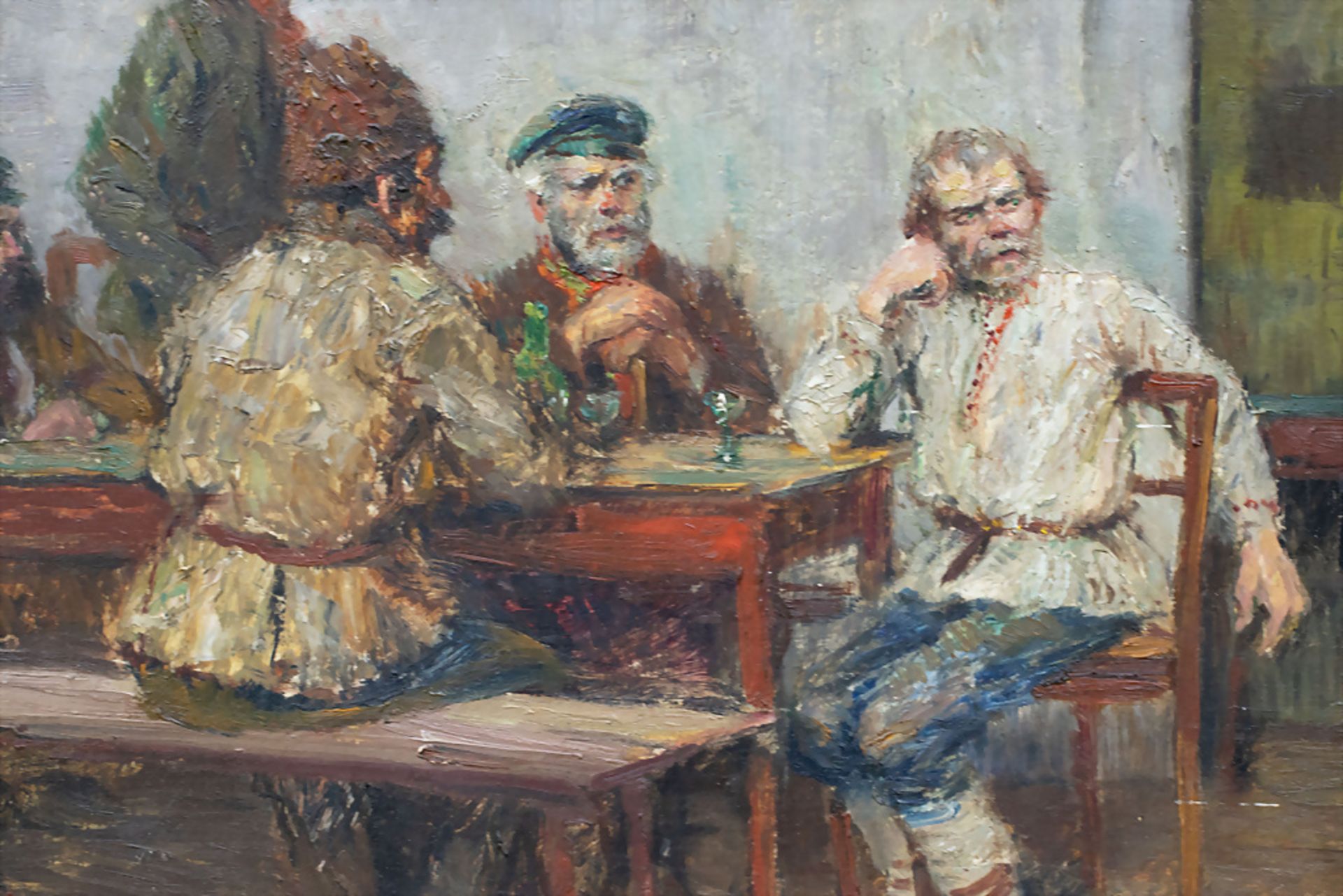 Russischer Maler des 19. Jh., 'Der Fremde in der Dorfschenke' / 'The stranger in the village ... - Image 4 of 7