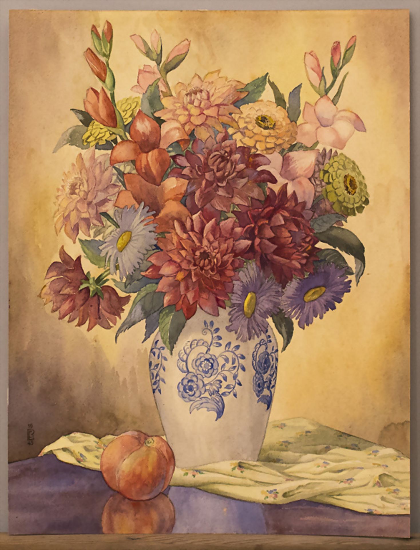 Monogrammist R.E., zwei Blumenstillleben / Two floral stilllifes, 1936 und 1943 - Image 2 of 3