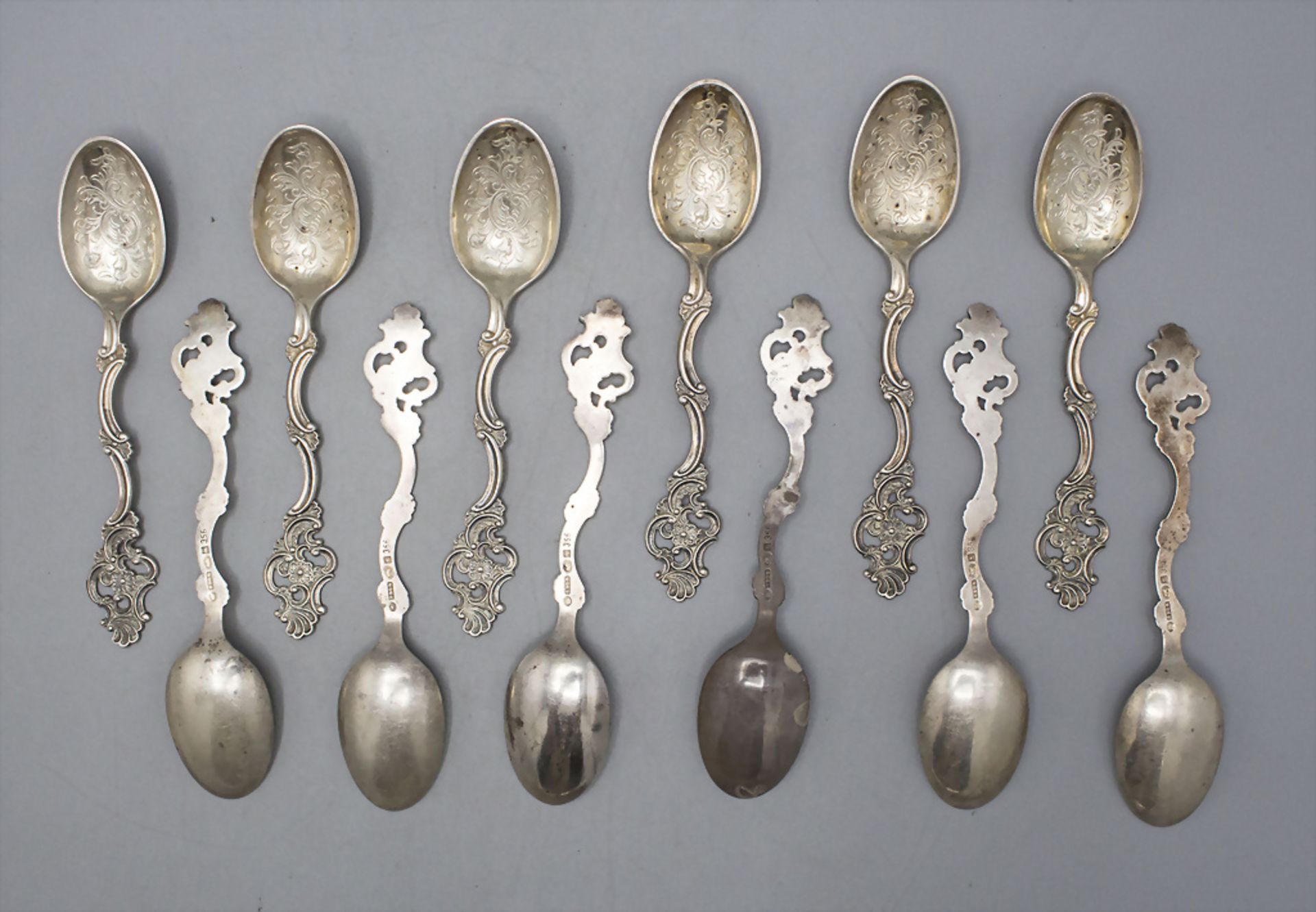 12 Teelöffel 'Fancy' / 12 silver tea spoons 'Fancy', Thorvald Marthinsen, Tonsberg, Norwegen, ...