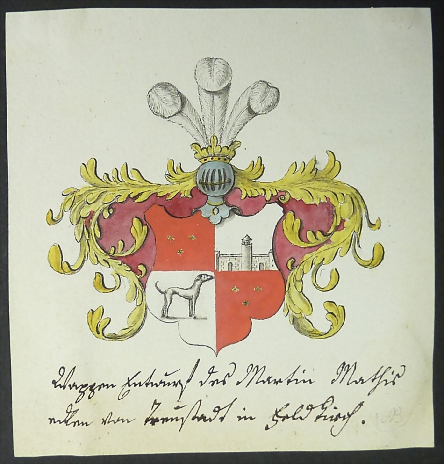 Vier kolorierte Wappen / Four colored coats of arms, deutsch, 17./18. Jh. - Image 5 of 5