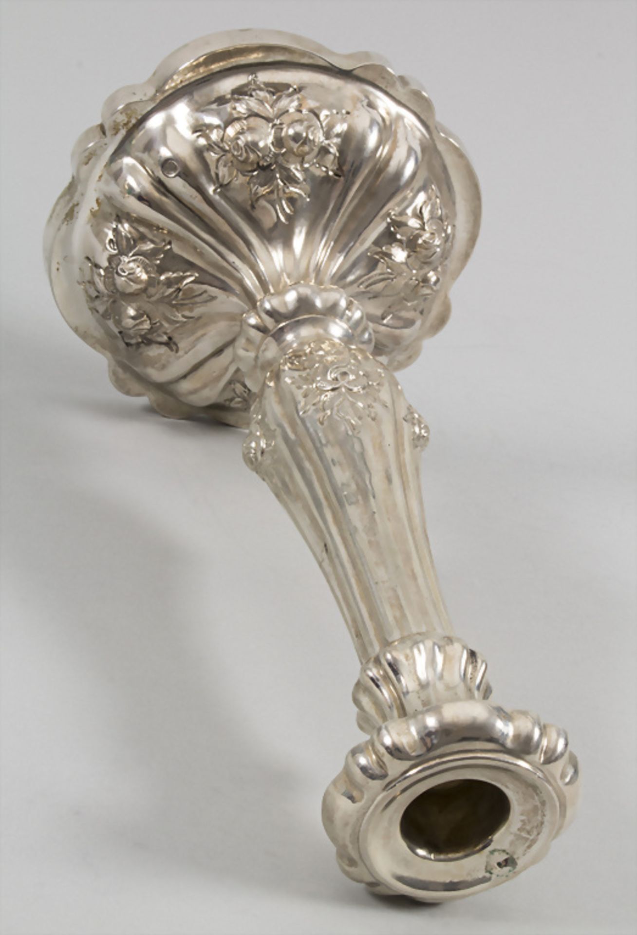 Paar Biedermeier Kerzenleuchter / A pair of silver candlesticks, Wien / Vienna, 1858 - Image 4 of 12