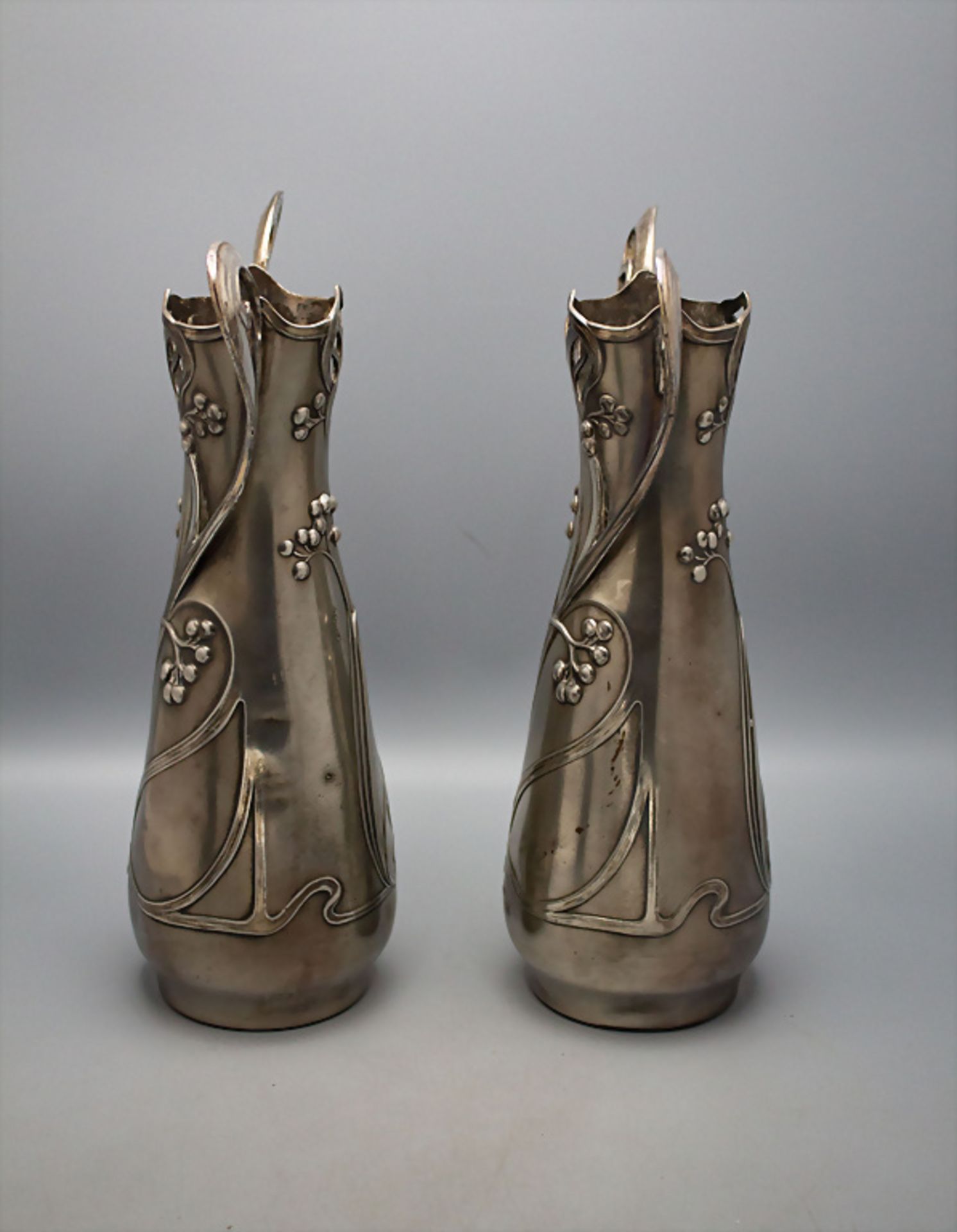 Paar Jugendstil Vasen / A pair of Art Nouveau vases, WMF, Geislingen, um 1906 - Bild 2 aus 4