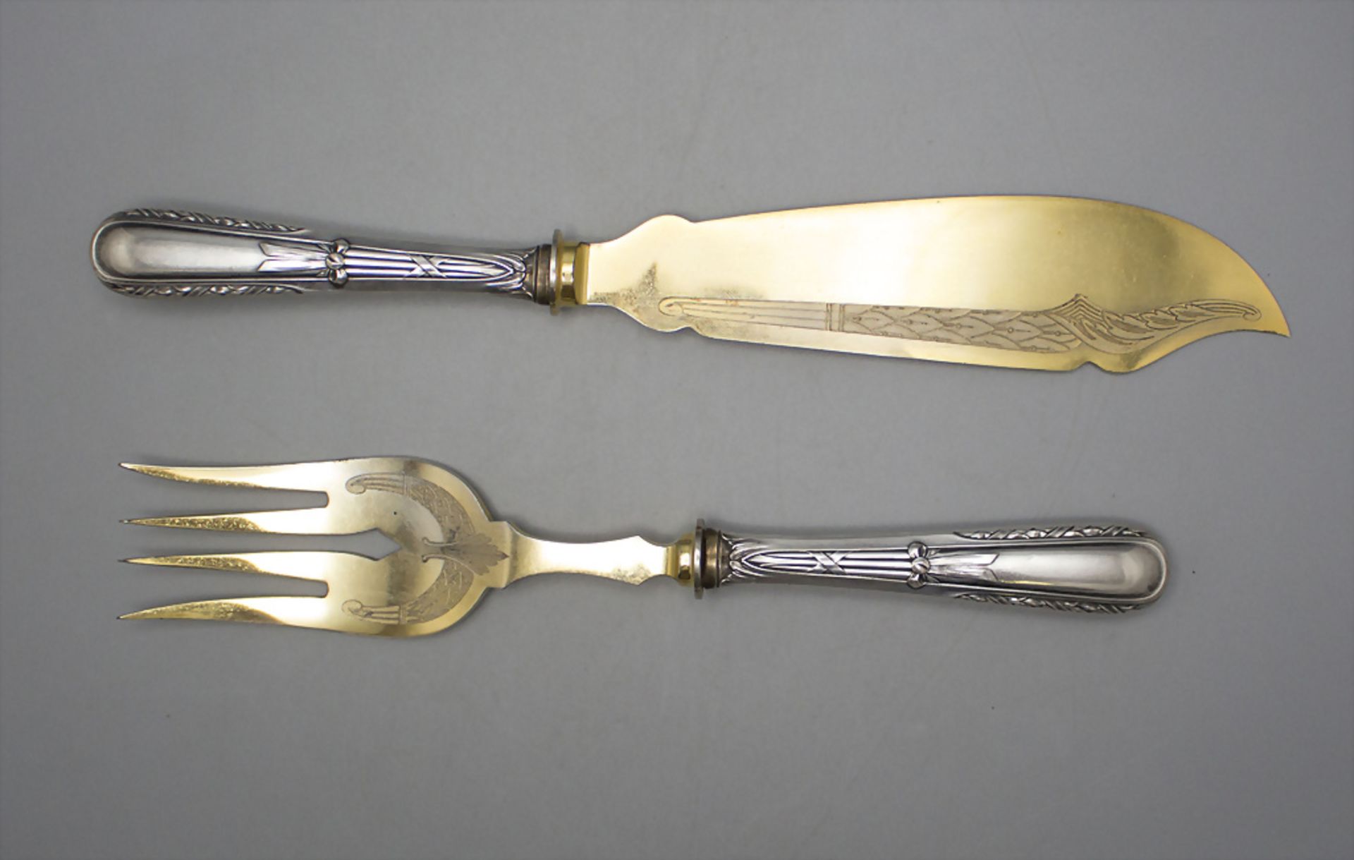 2 Teile Vorlegebesteck / A 2-piece set of serving cutlery, um 1900