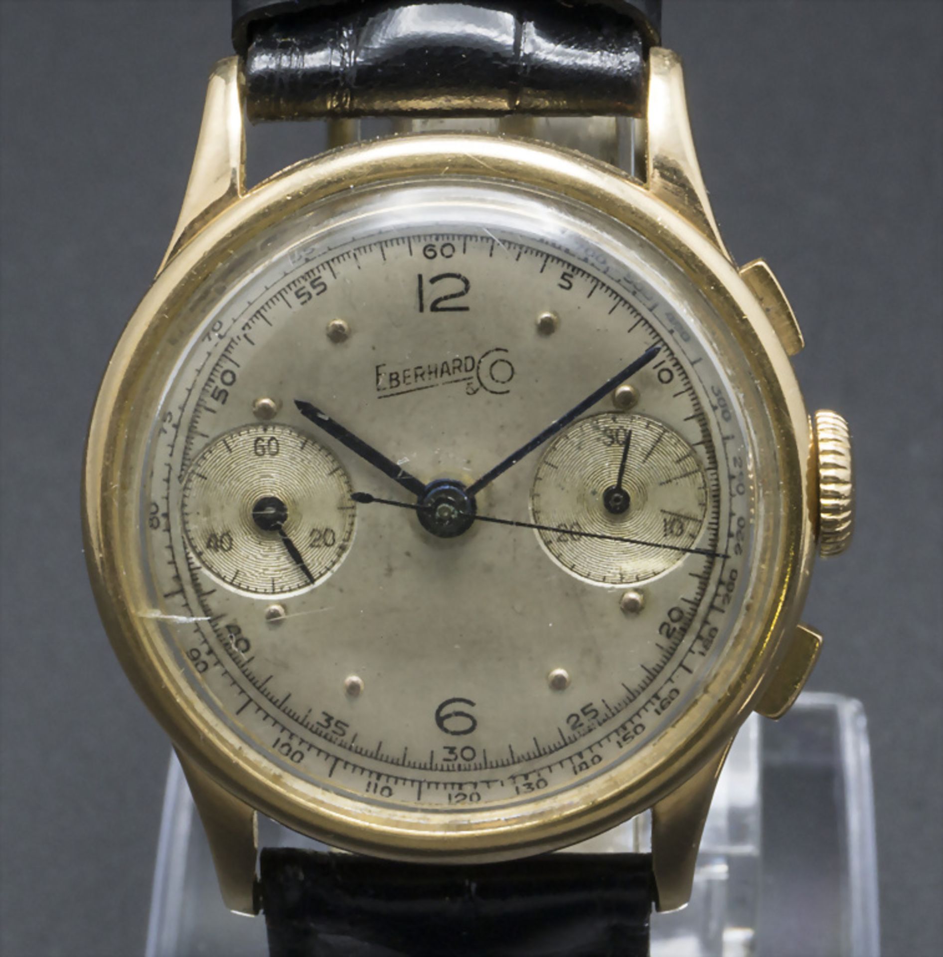 Herrenarmbanduhr / Chronograph / An 18k gold men's wristwatch, Eberhard & Co, Chaud de Fonds, ...