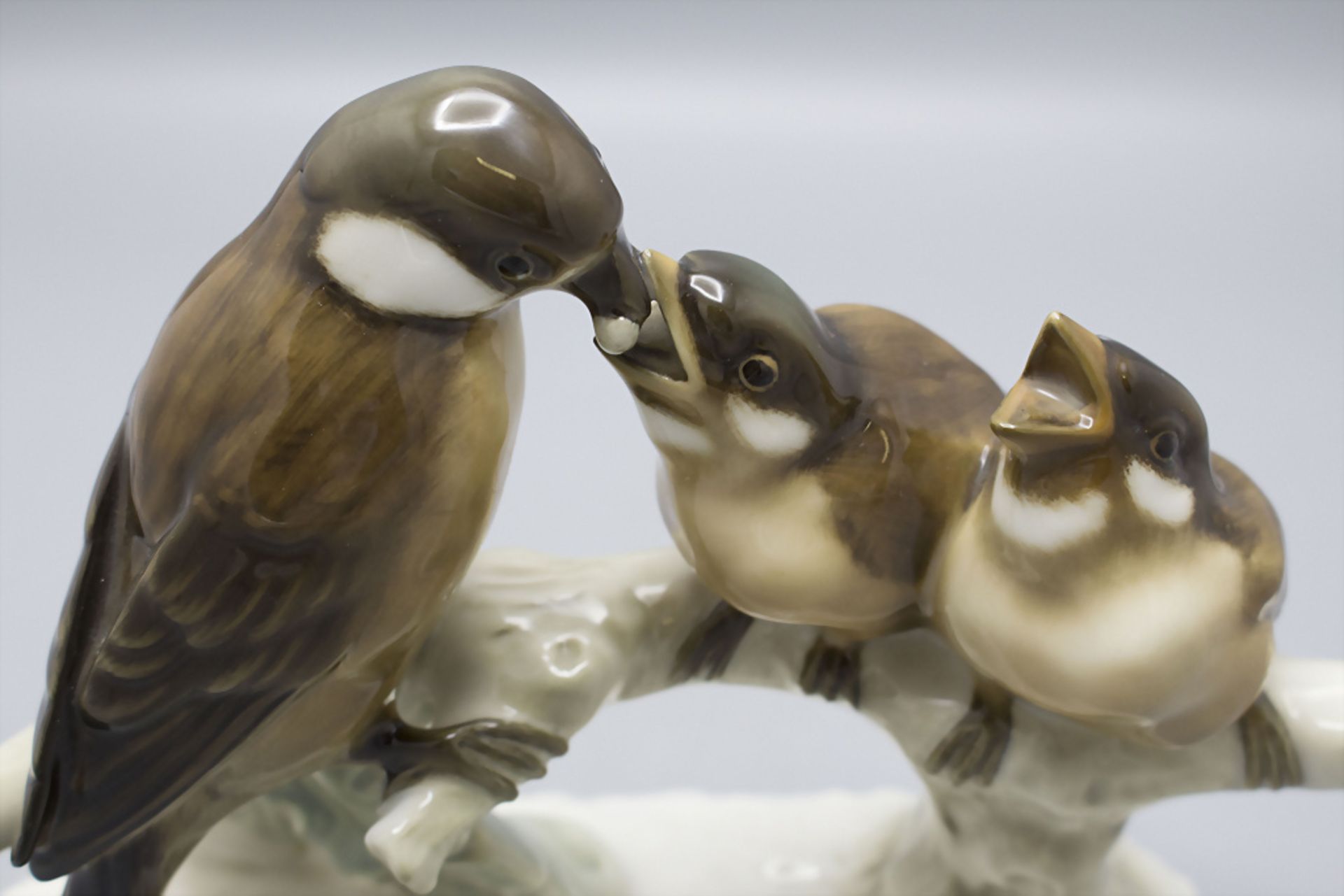 Vogelplastik 'Spatzengruppe' / A bird group of sparrows, Lorenz Hutschenreuther, ... - Bild 5 aus 7