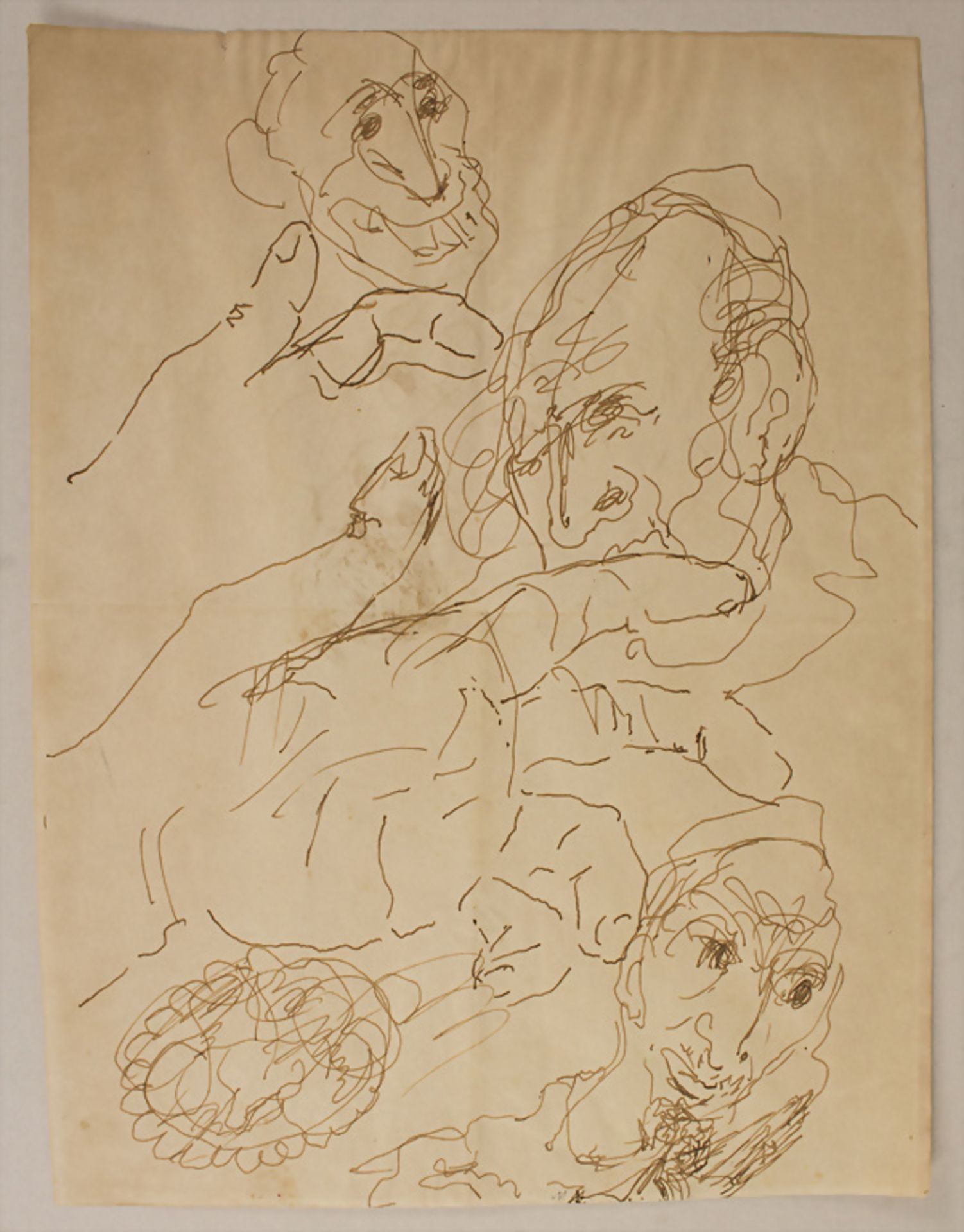 Emmanuel Mané-Katz (1894-1962), 'Kopf / Köpfe' / 'A head / heads', 20. Jh.