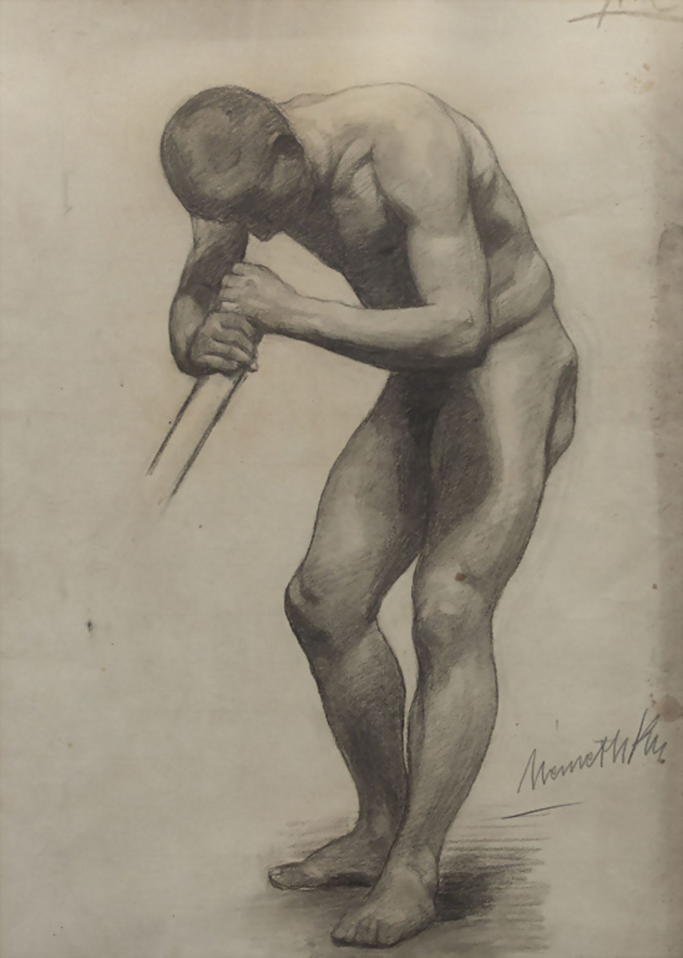 Männerakt / A male nude, Németh?, um 1920