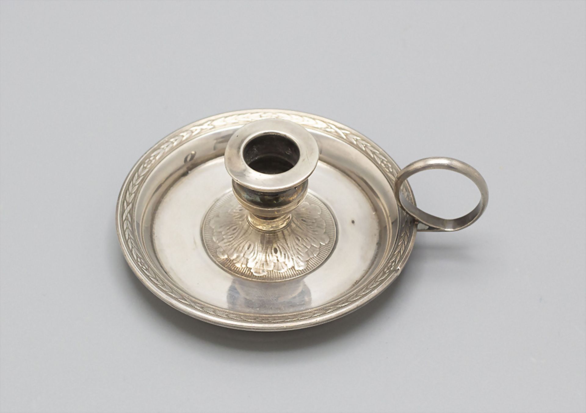 Miniatur Handleuchter / A miniature silver candle holder with handle, Frankreich, um 1880 - Image 2 of 5